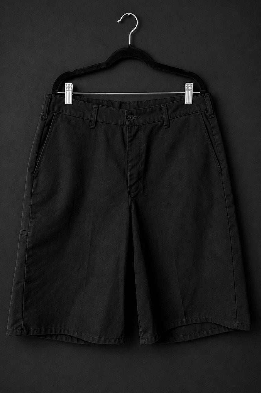 Vintage Workwear Shorts Schwarz Baumwolle