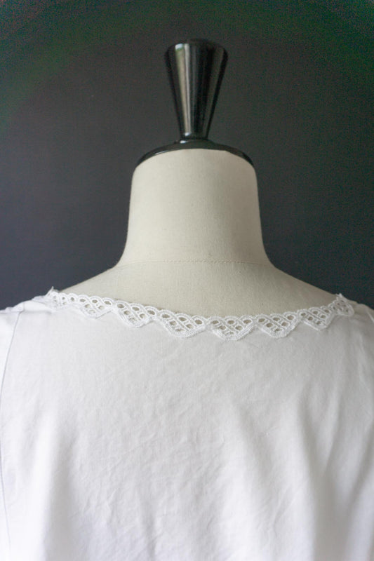 Vintage-Nachthemd aus Baumwolle mit Spitzenbesatz, M–XL theplaincircle vintage