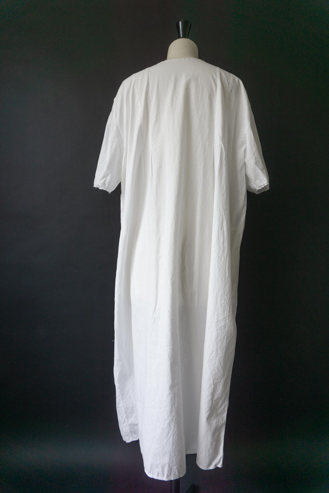 Vintage-Nachthemd aus reiner Baumwolle mit Lochspitze, M–XL theplaincircle vintage