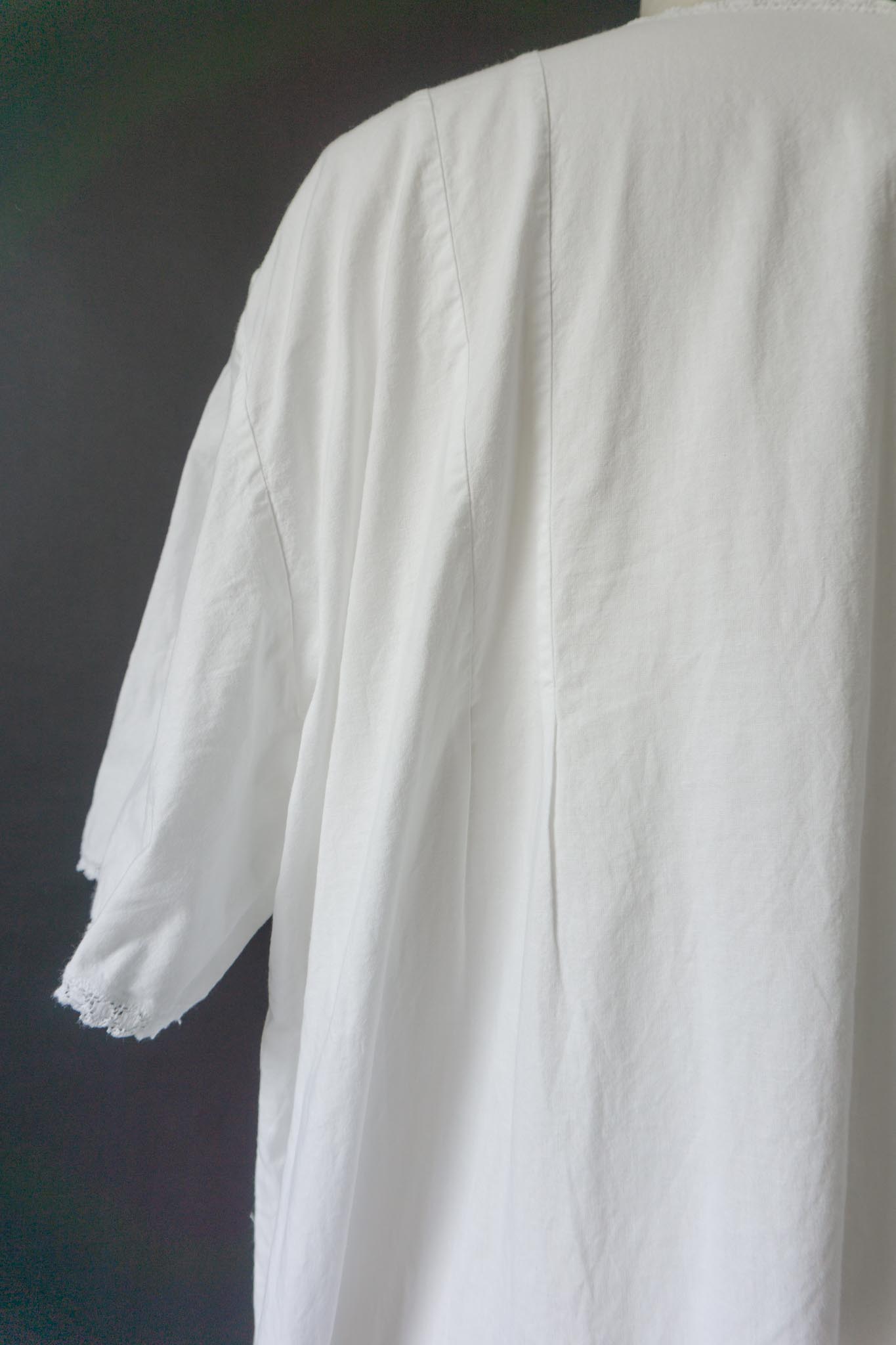 Vintage-Nachthemd aus reiner Baumwolle mit Lochspitze, M–XL theplaincircle vintage