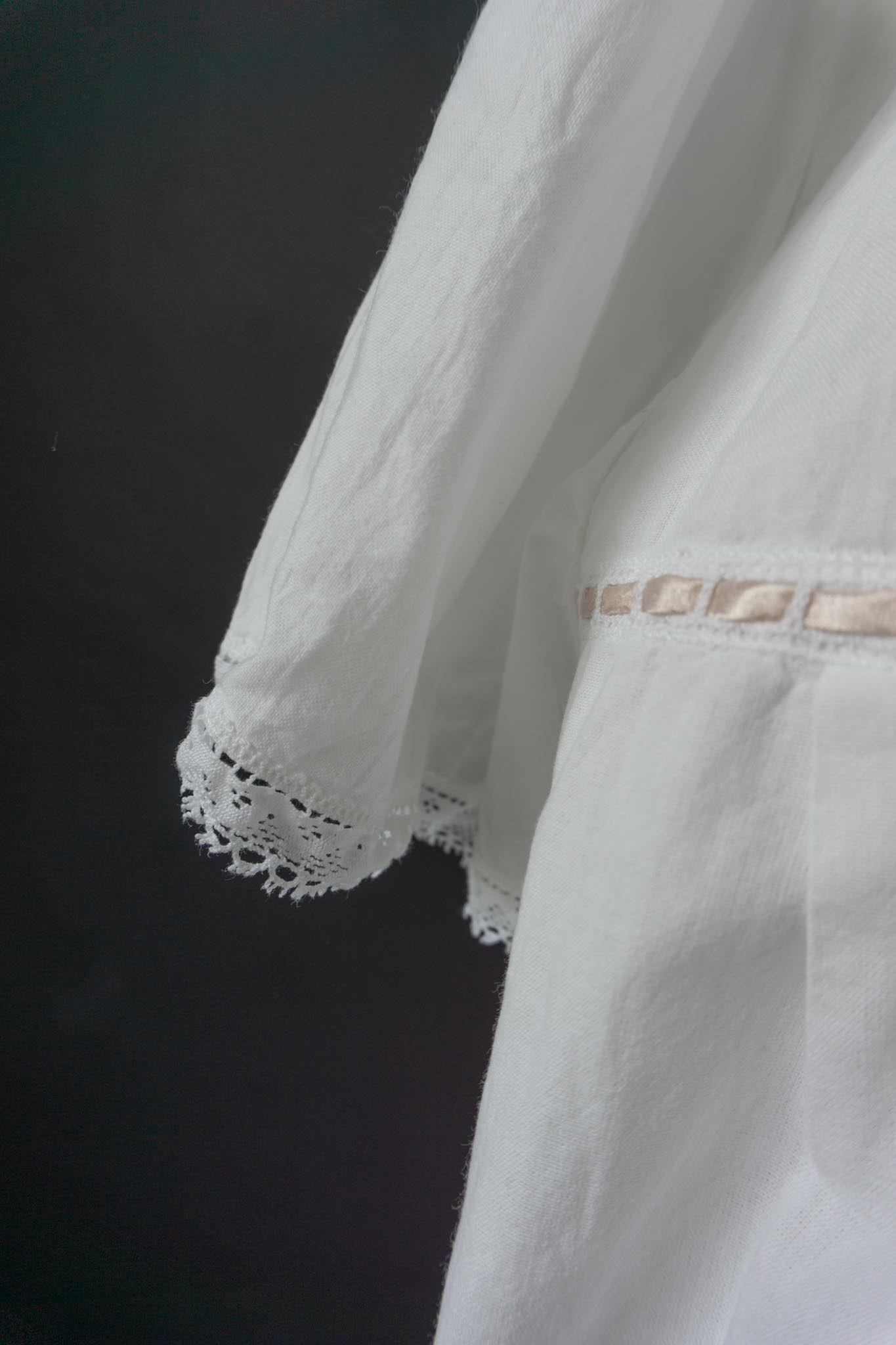 Vintage-Nachthemd aus reiner Baumwolle mit Spitzenband, M–XL theplaincircle vintage