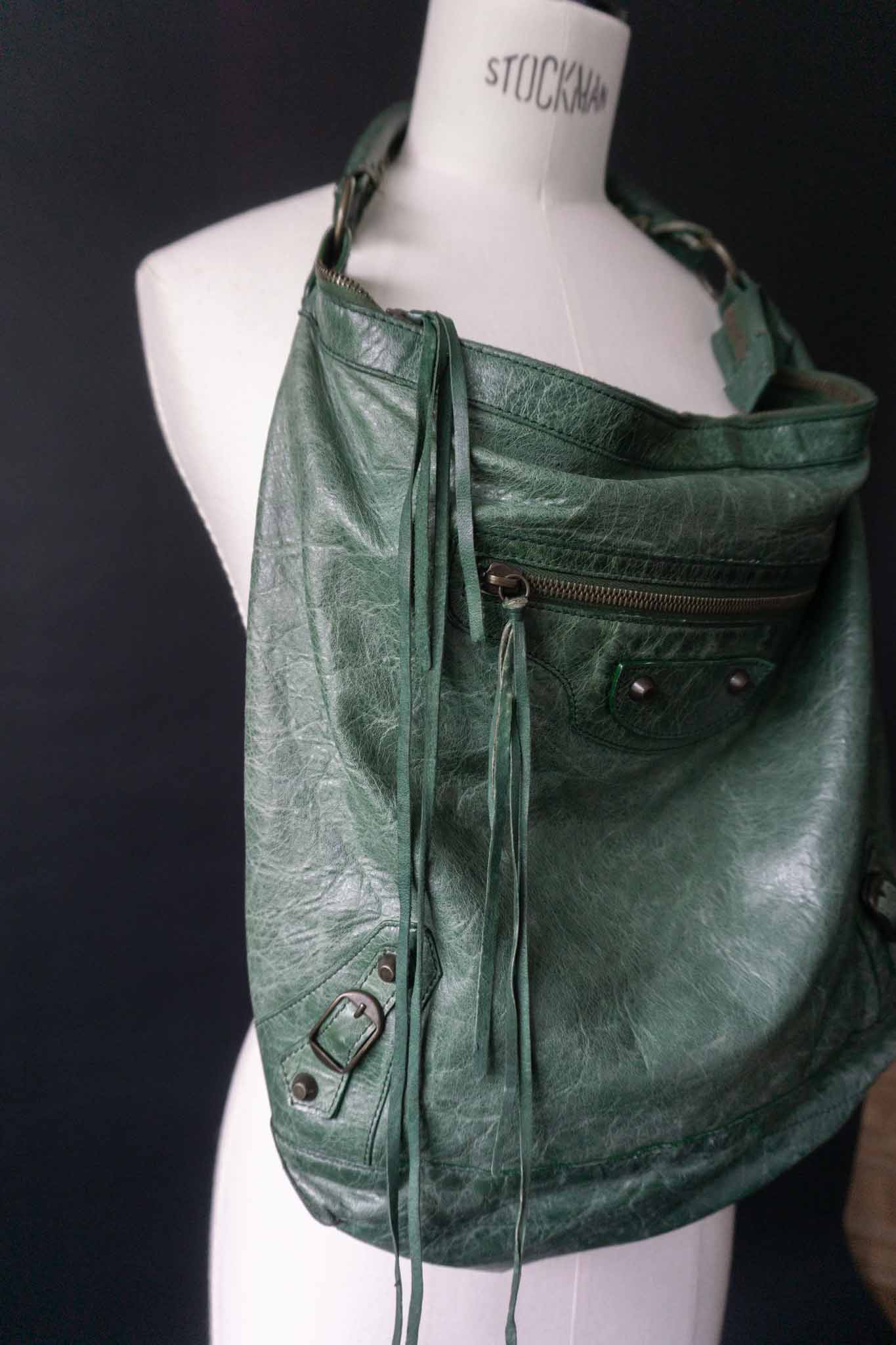 balenciaga motorcycle bag grün vintage