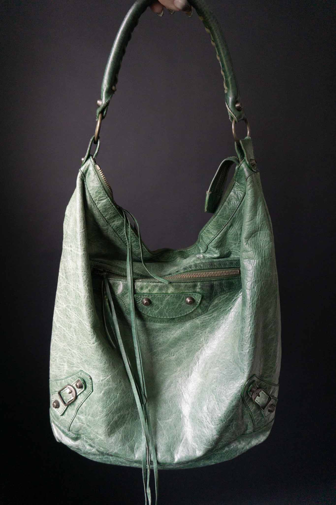 balenciaga motorcycle bag grün vintage