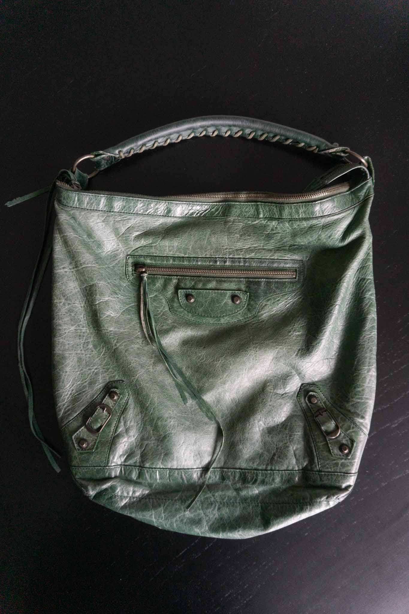 balenciaga motorcycle bag grün vintage