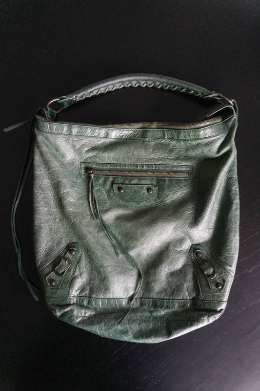 balenciaga motorcycle bag grün vintage