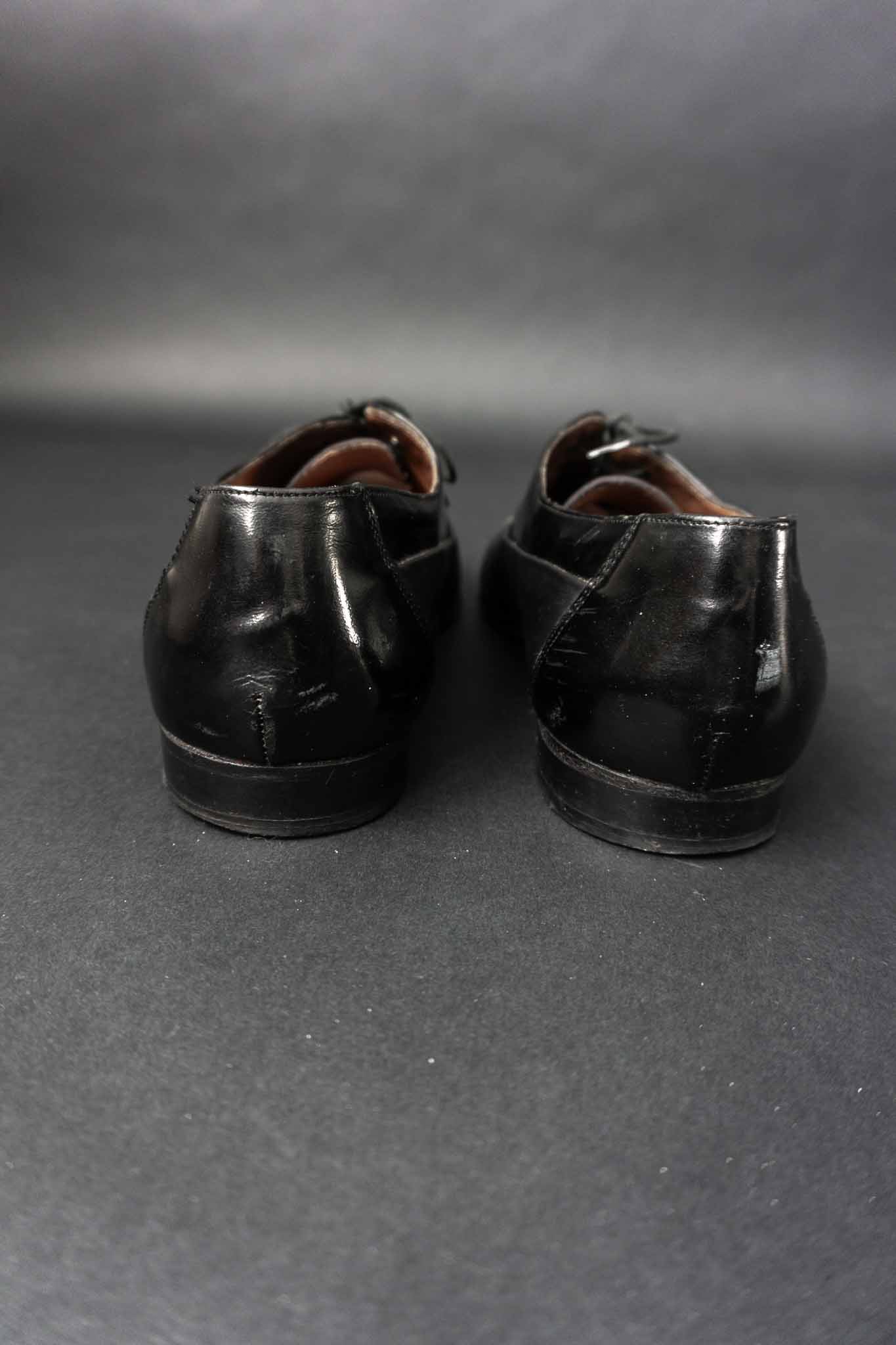 vintage patent leather shoes black 80s black leather oxford shoes