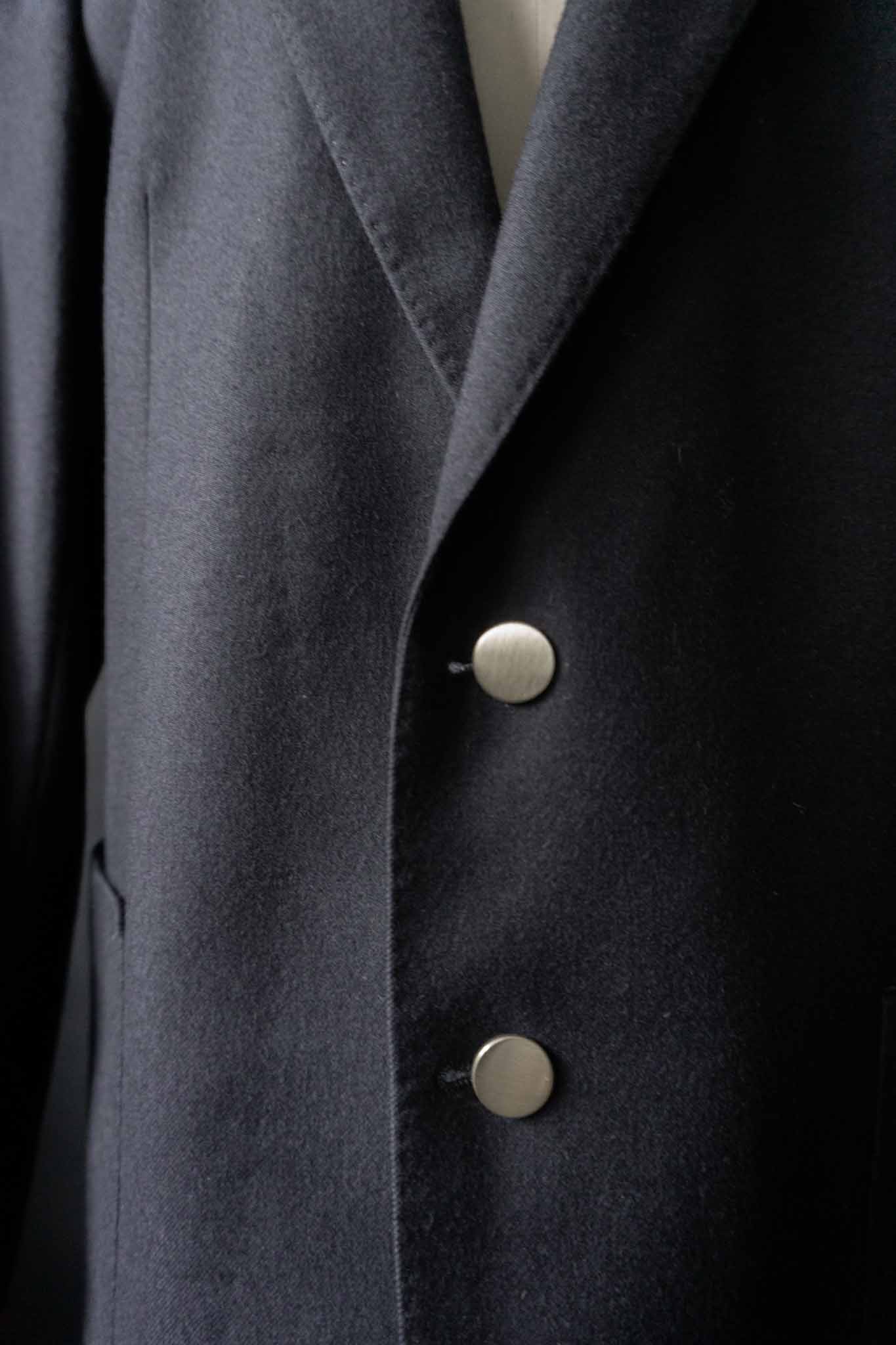 Navyfarbener Vintage Blazer aus Wolle mit silbernen, gebürsteten Knöpfen – minimalistischer Oversized Blazer von theplaincircle vintage