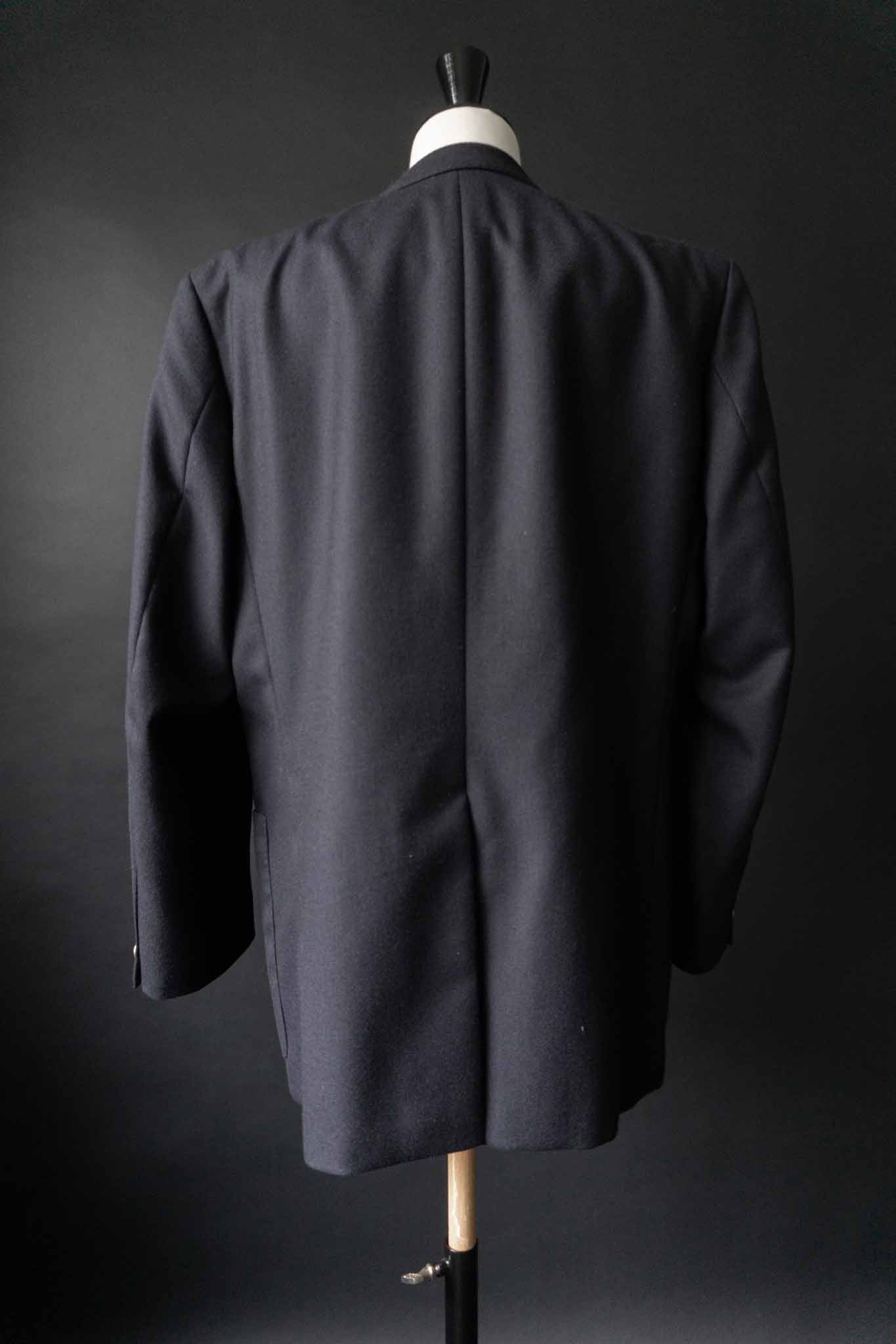 Navyfarbener Vintage Blazer aus Wolle mit silbernen, gebürsteten Knöpfen – minimalistischer Oversized Blazer von theplaincircle vintage