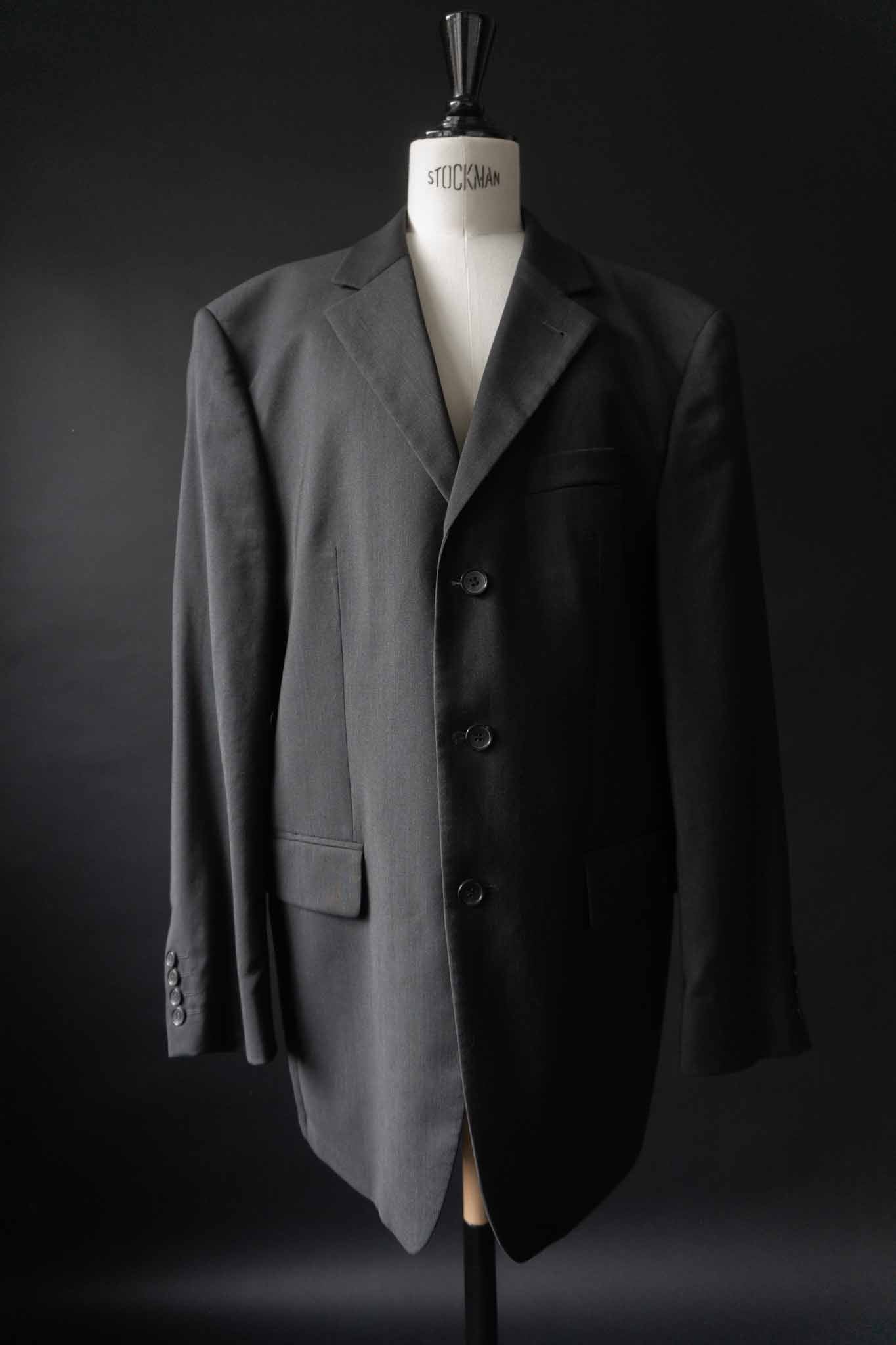 Anthrazitfarbener Vintage Blazer aus reiner Schurwolle – oversized klassischer Blazer von theplaincircle vintage