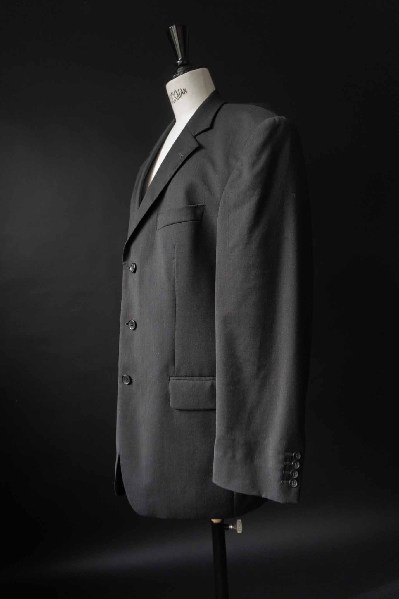 Anthrazitfarbener Vintage Blazer aus reiner Schurwolle – oversized klassischer Blazer von theplaincircle vintage