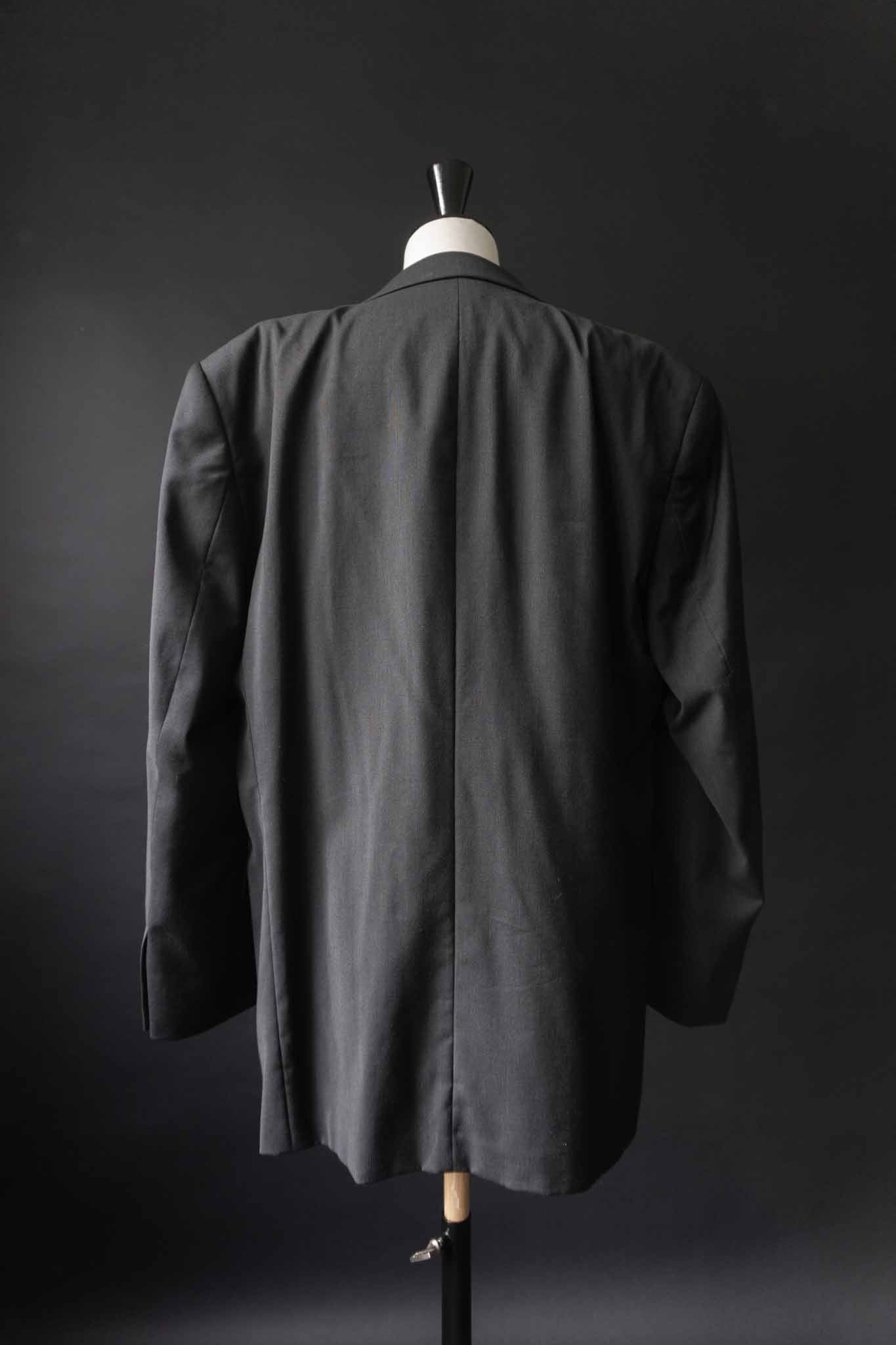 Anthrazitfarbener Vintage Blazer aus reiner Schurwolle – oversized klassischer Blazer von theplaincircle vintage