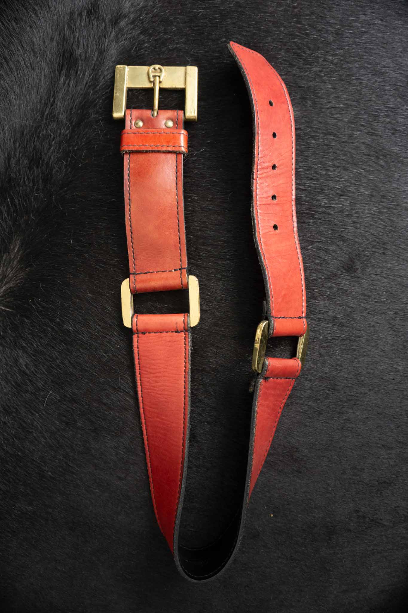 Vintage Aigner Ledergürtel Rot, S–M theplaincircle vintage
