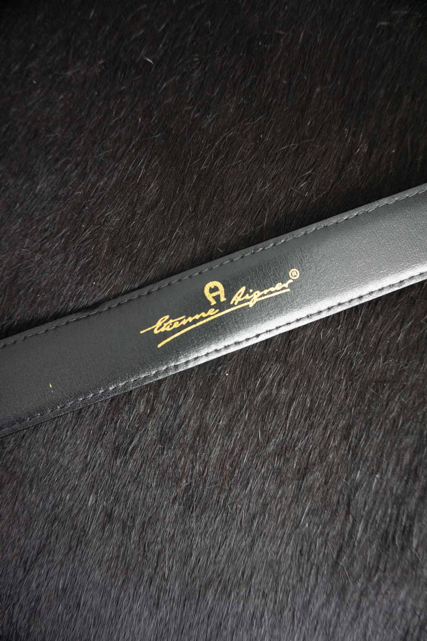 80s Aigner Ledergürtel in Bordeauxrot, 70