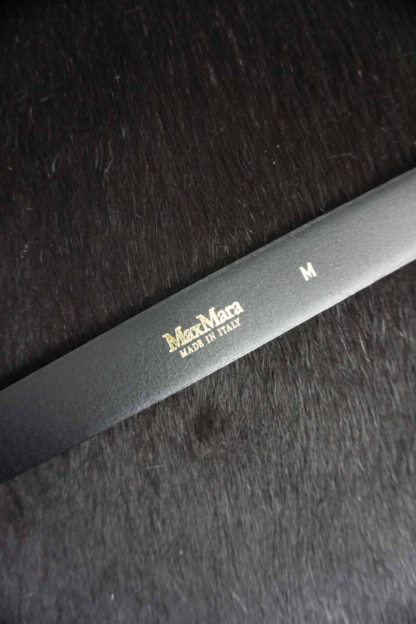 Max Mara Gürtel Echtleder Snake-Prägung tiefes Petrolblau-Grün ovale Schnalle Made in Italy