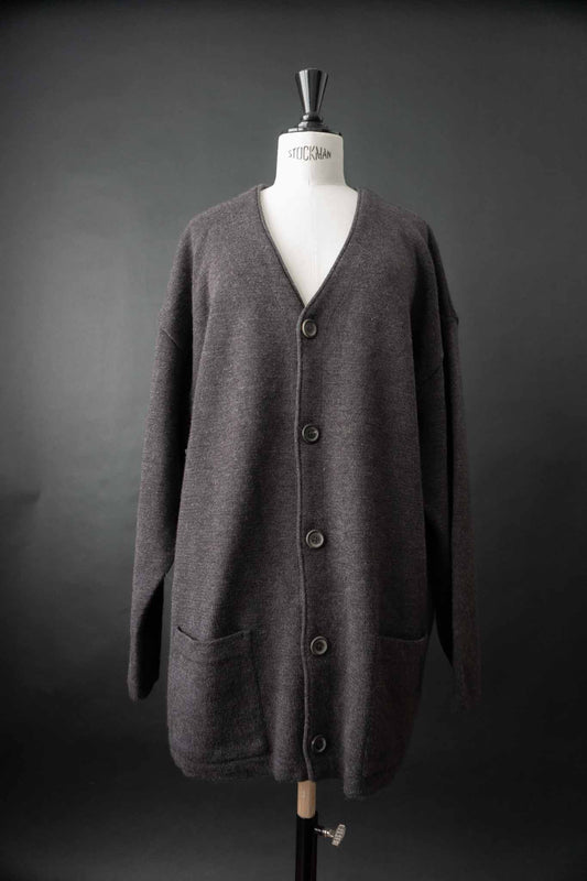 Vintage Wollstrickjacke anthrazit Oversized – theplaincircle vintage