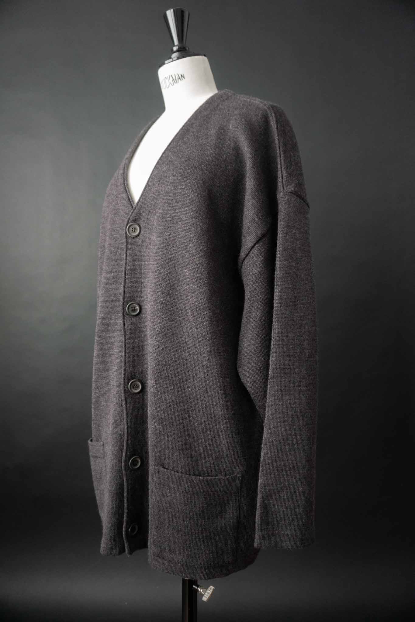 Vintage Wollstrickjacke anthrazit Oversized – theplaincircle vintage