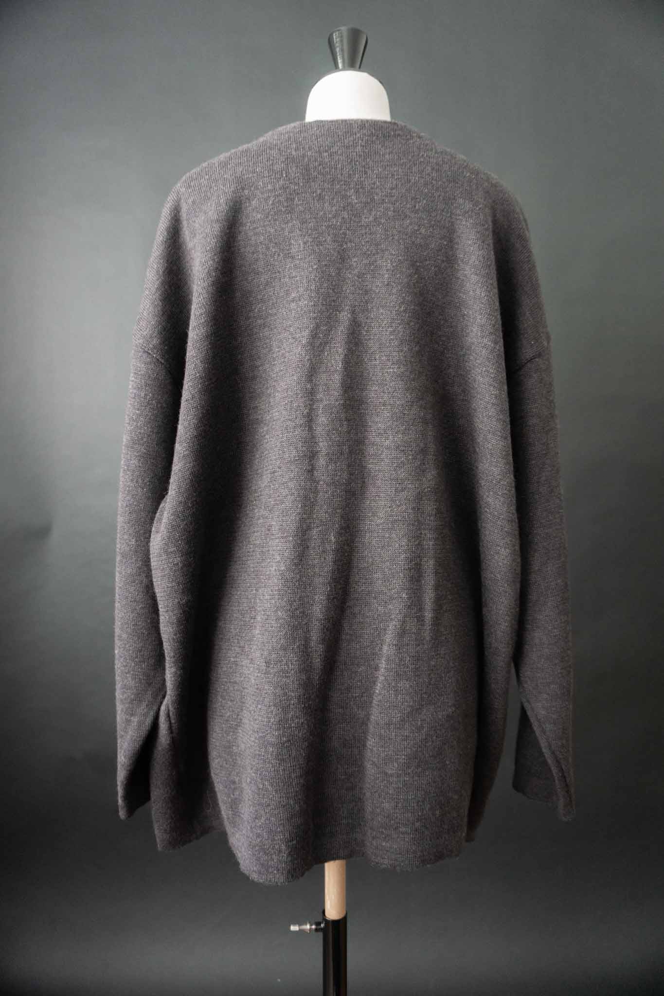 Vintage Wollstrickjacke anthrazit Oversized – theplaincircle vintage