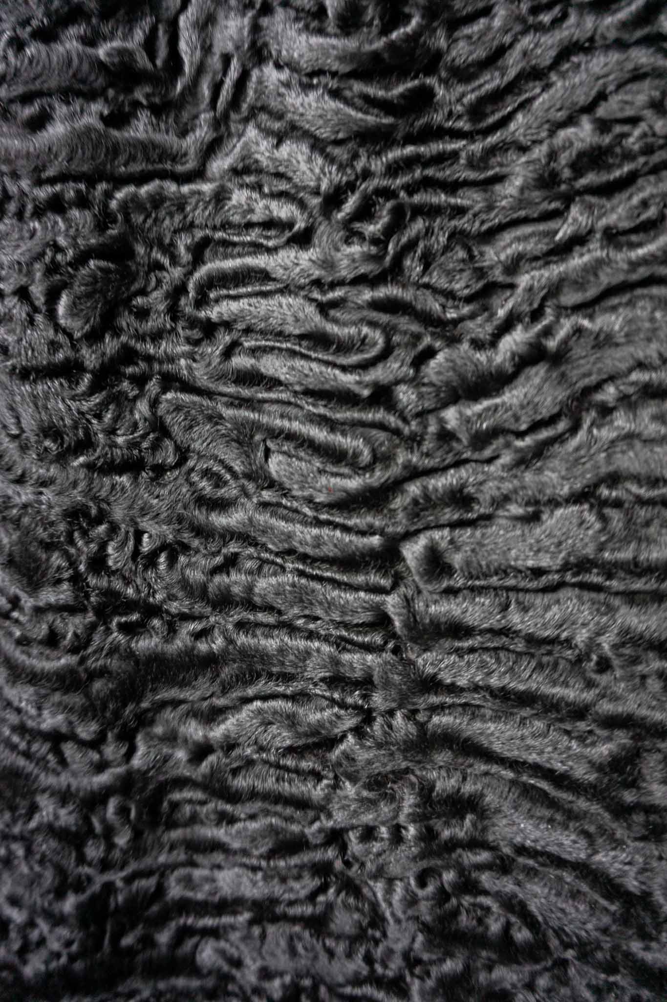 Vintage Swakara Persianer Mantel in Schwarz