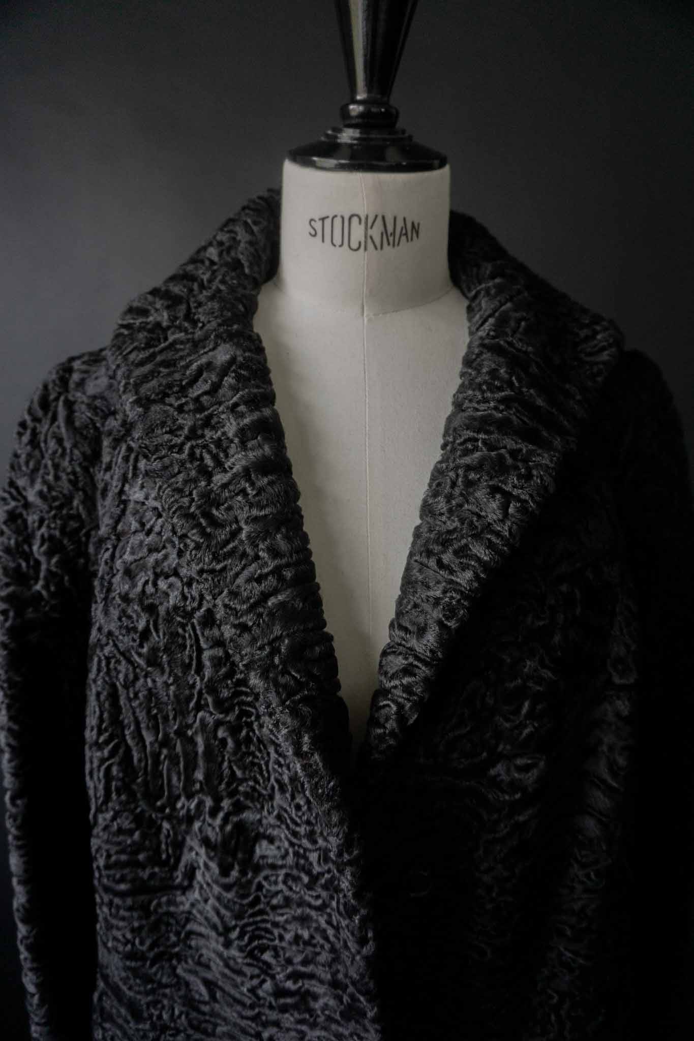 Vintage Swakara Persianer Mantel in Schwarz