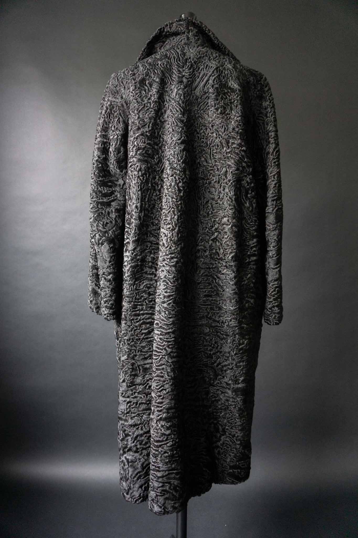 Vintage Swakara Persianer Mantel in Schwarz