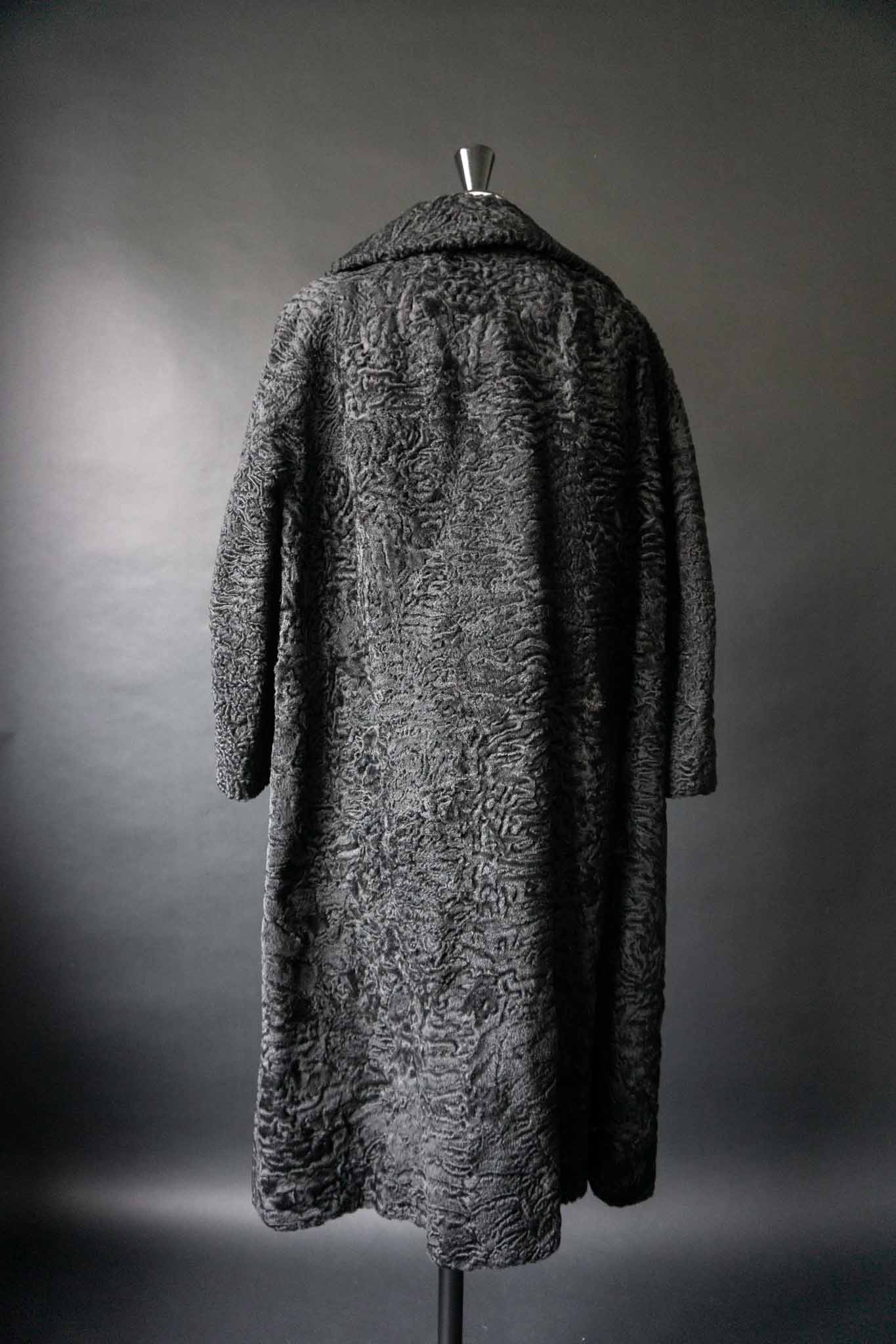 70s Persianer Mantel Schwarz Swakara Vintage