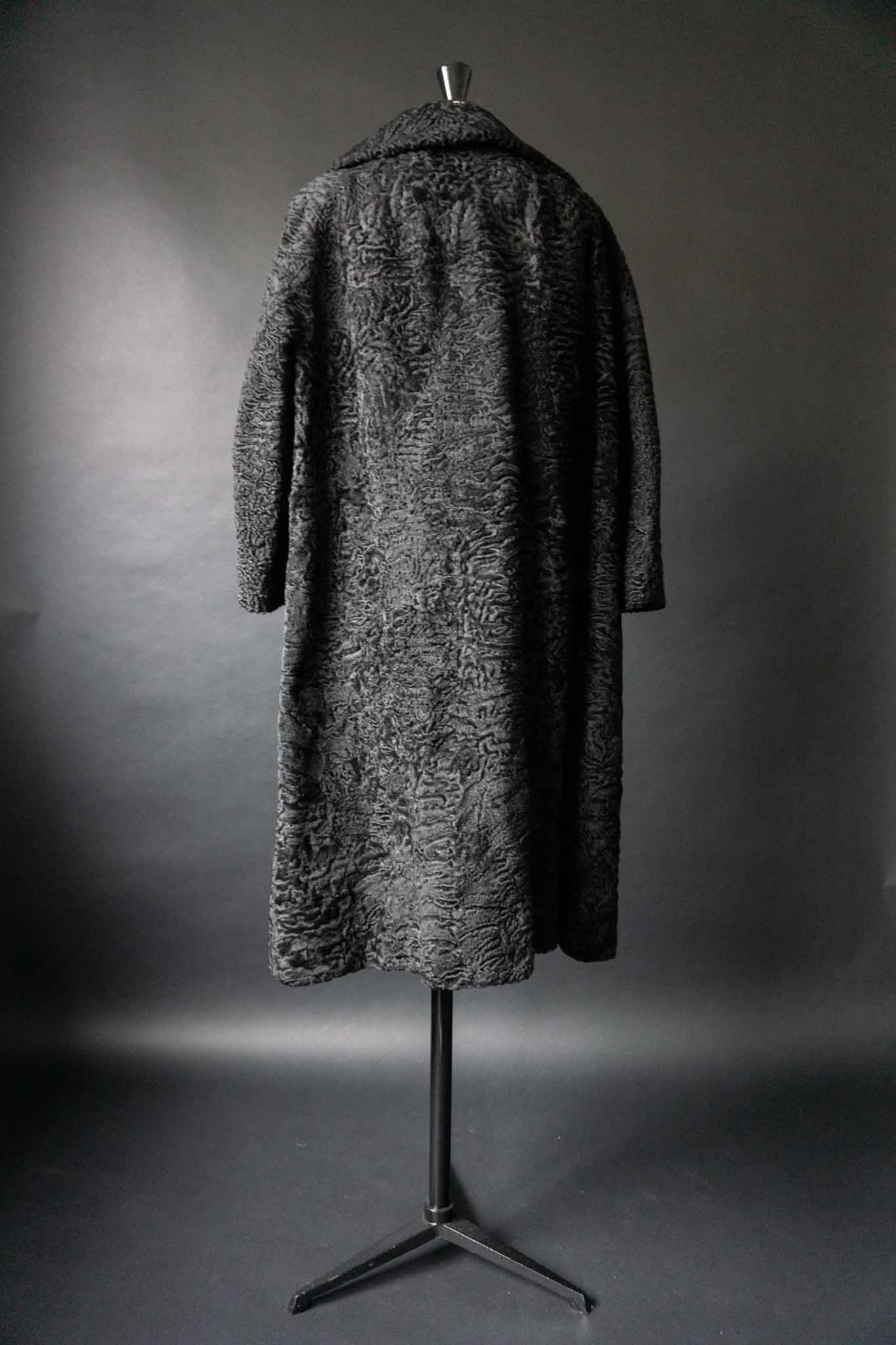 70s Persianer Mantel Schwarz Swakara Vintage