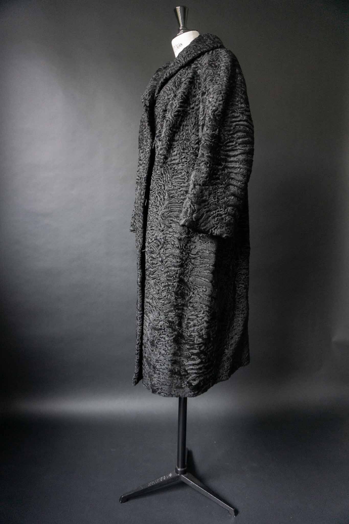 70s Persianer Mantel Schwarz Swakara Vintage