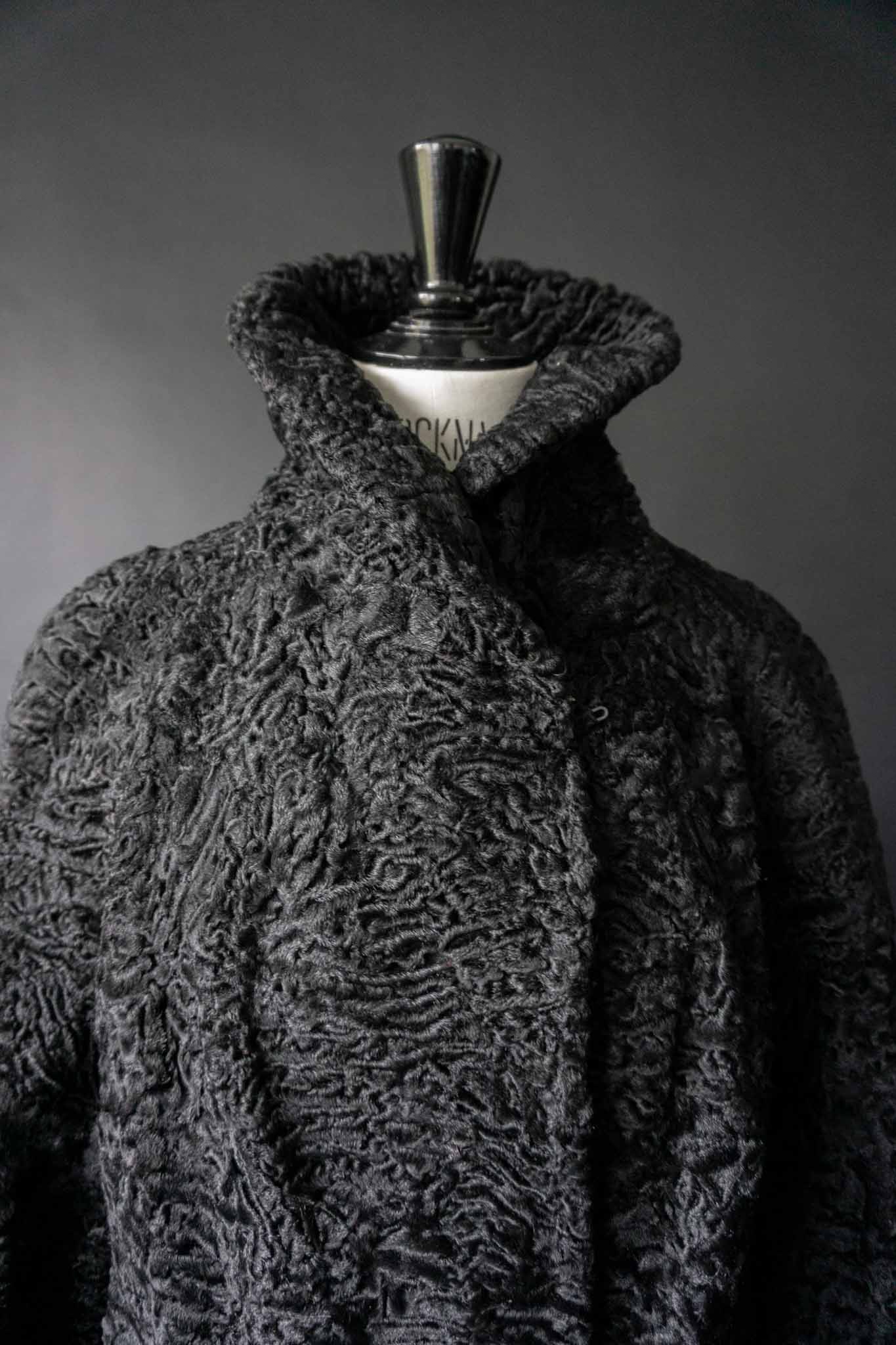 70s Persianer Mantel Schwarz Swakara Vintage