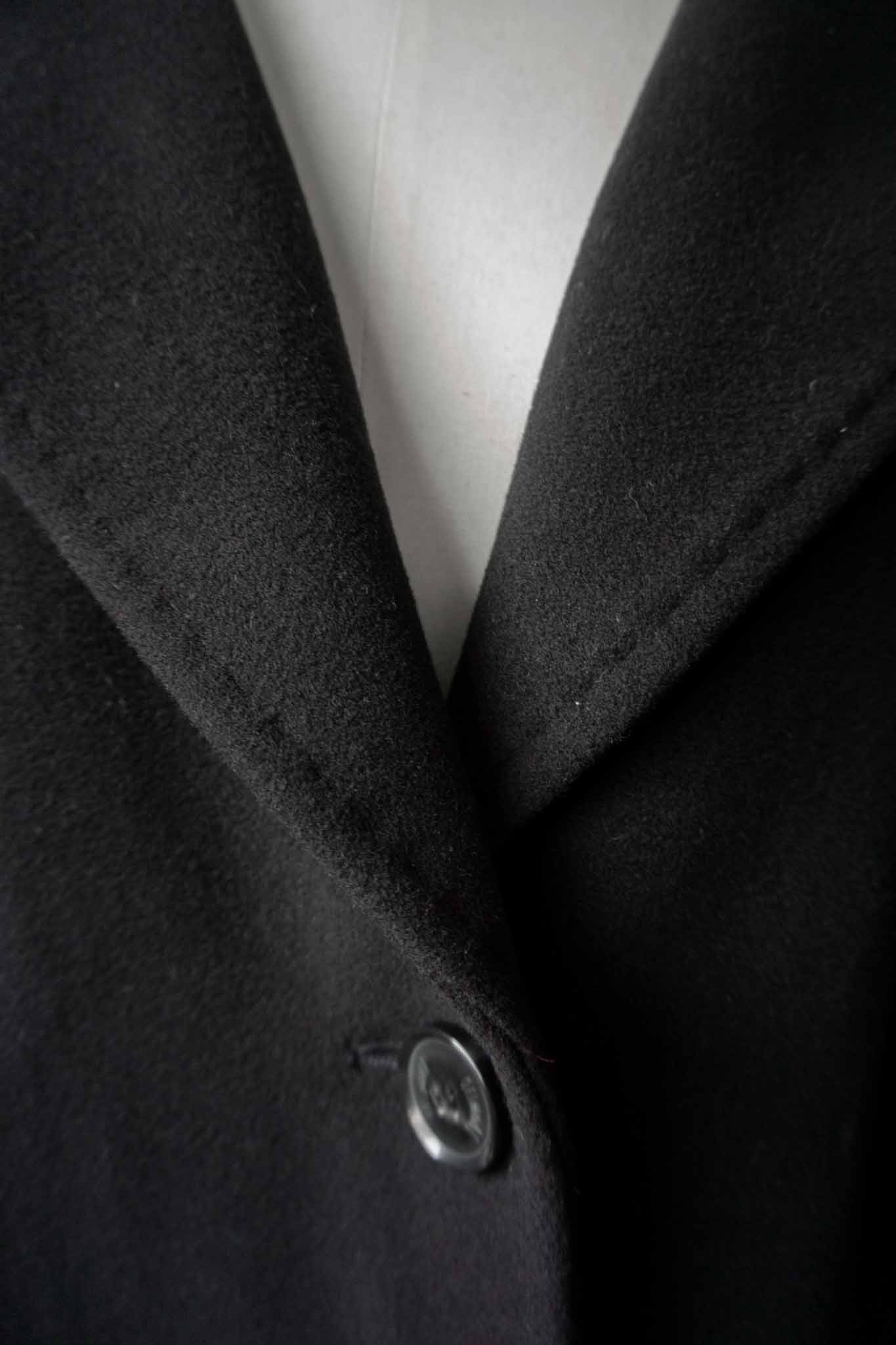 Schwarzer Oversized Vintage-Wollmantel aus Schurwolle und Kaschmir 