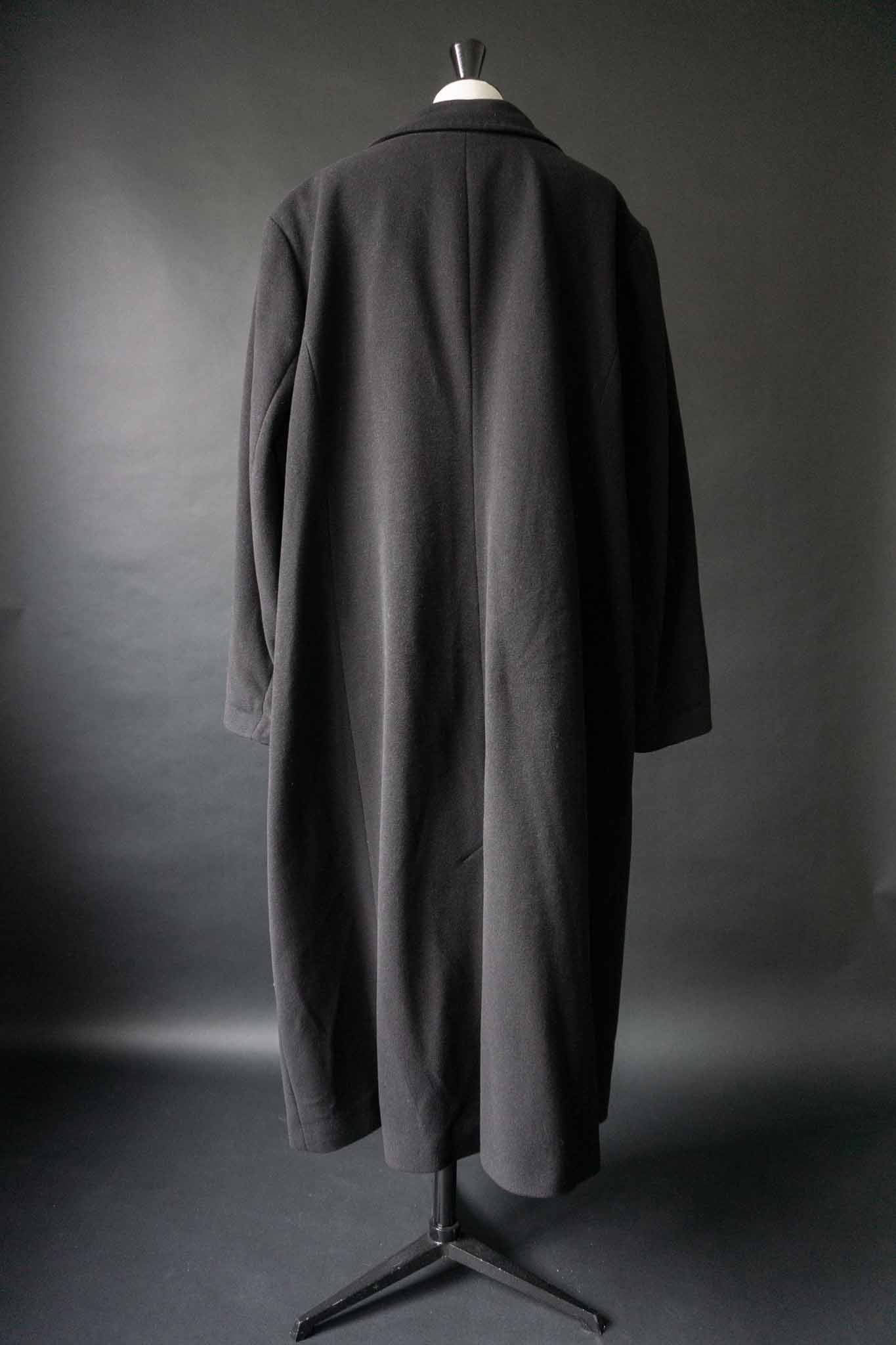 Schwarzer Oversized Vintage-Wollmantel aus Schurwolle und Kaschmir 