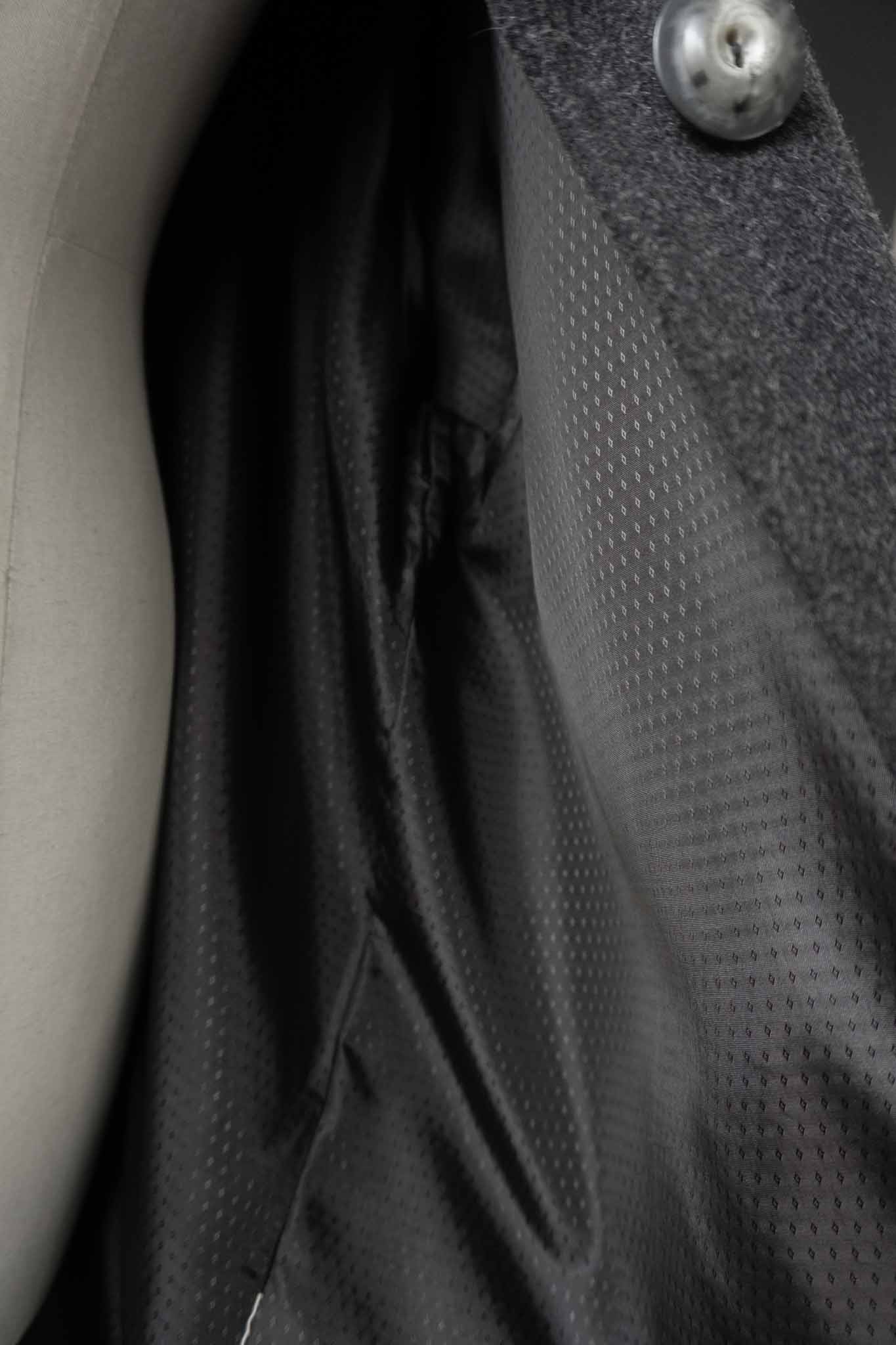 Dunkelgrauer Oversize-Wollmantel aus Kaschmir mit großen Taschen – Vintage Damenmantel