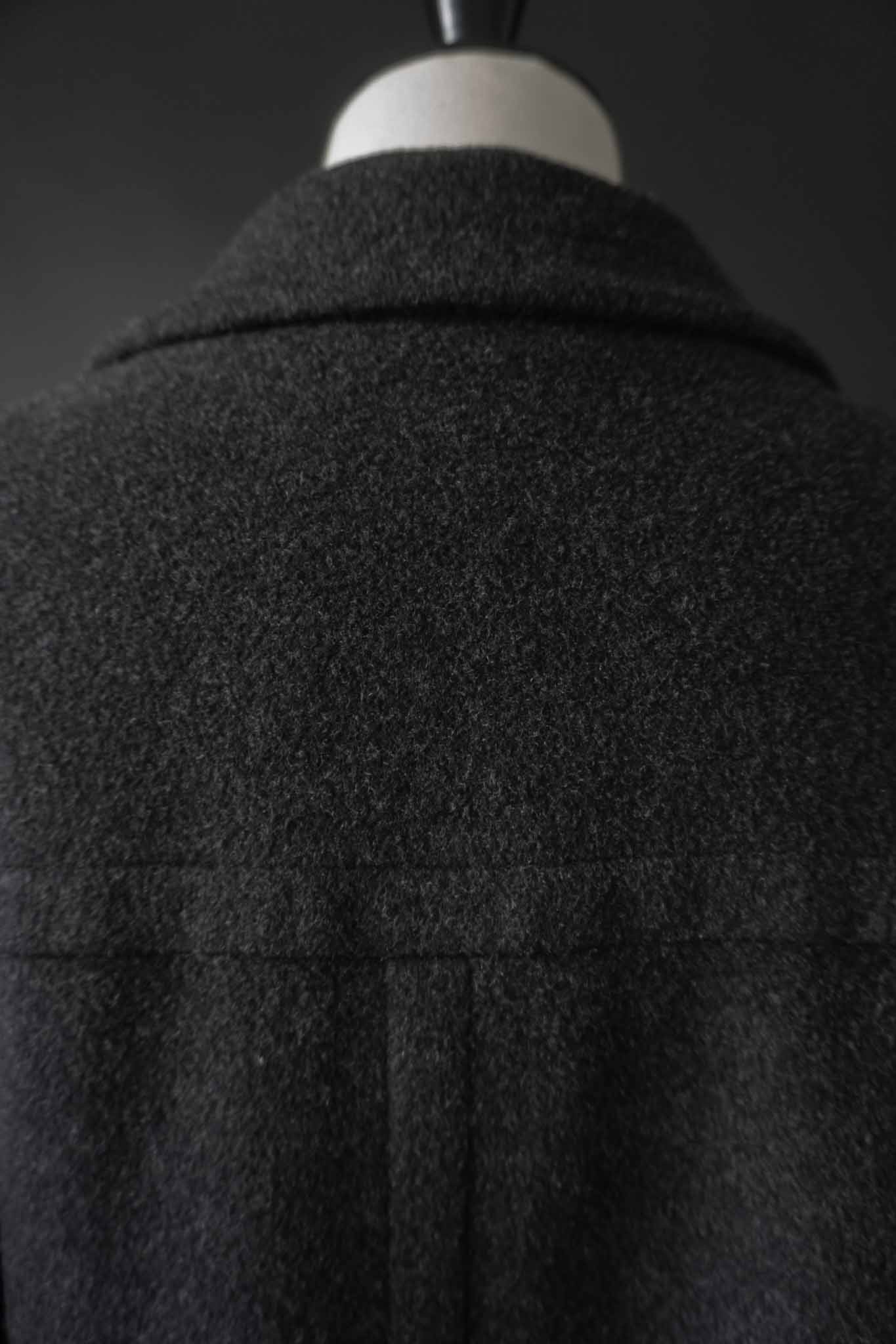 Dunkelgrauer Oversize-Wollmantel aus Kaschmir mit großen Taschen – Vintage Damenmantel