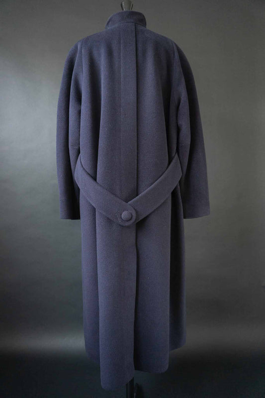 Langer 80s vintage Mantel aus Schurwolle und Angora