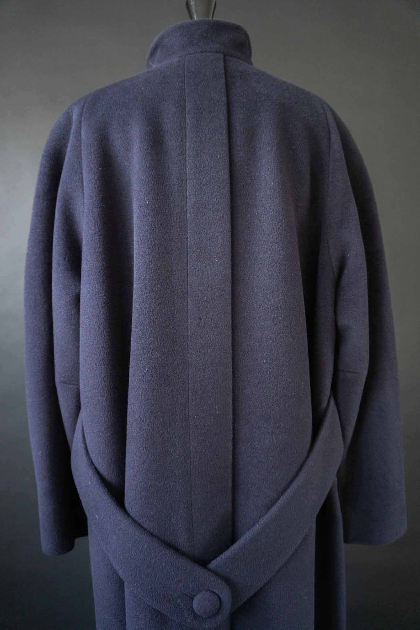 Langer 80s vintage Mantel aus Schurwolle und Angora