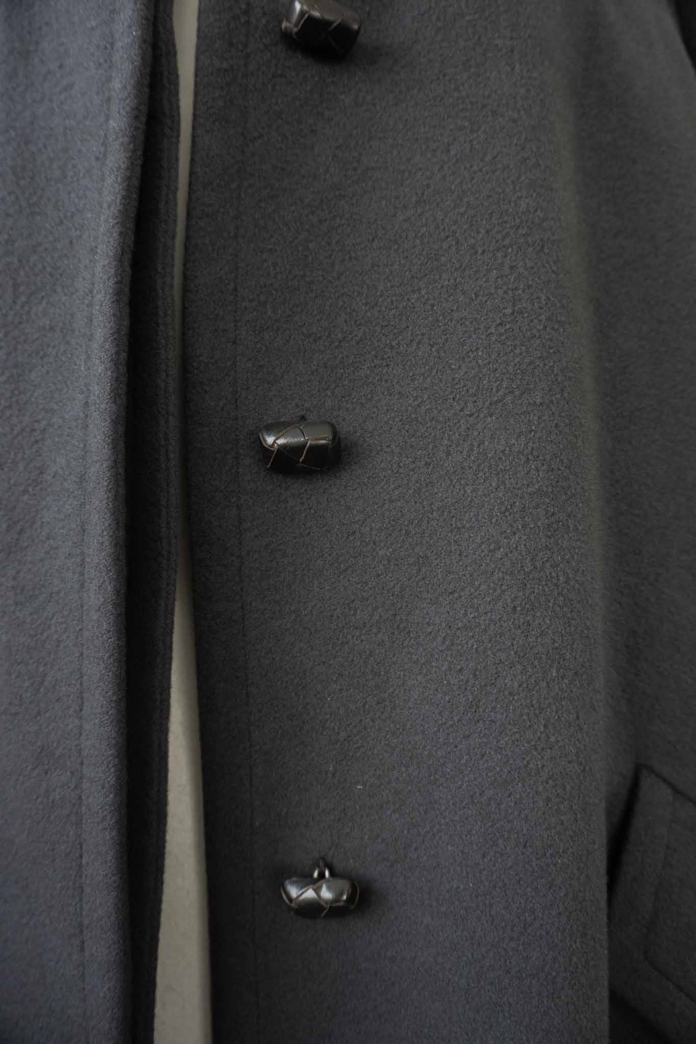 Jil Sander Vintage Mantel 100 % Kaschmir in Dunkelgrau – langer Designer Coat