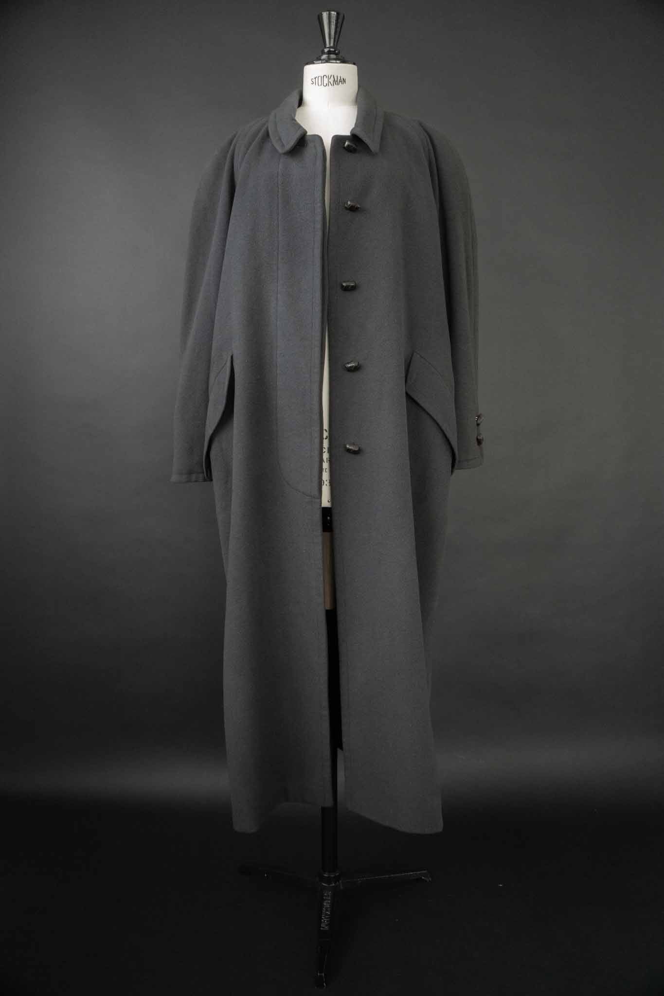 Jil Sander Vintage Mantel 100 % Kaschmir in Dunkelgrau – langer Designer Coat