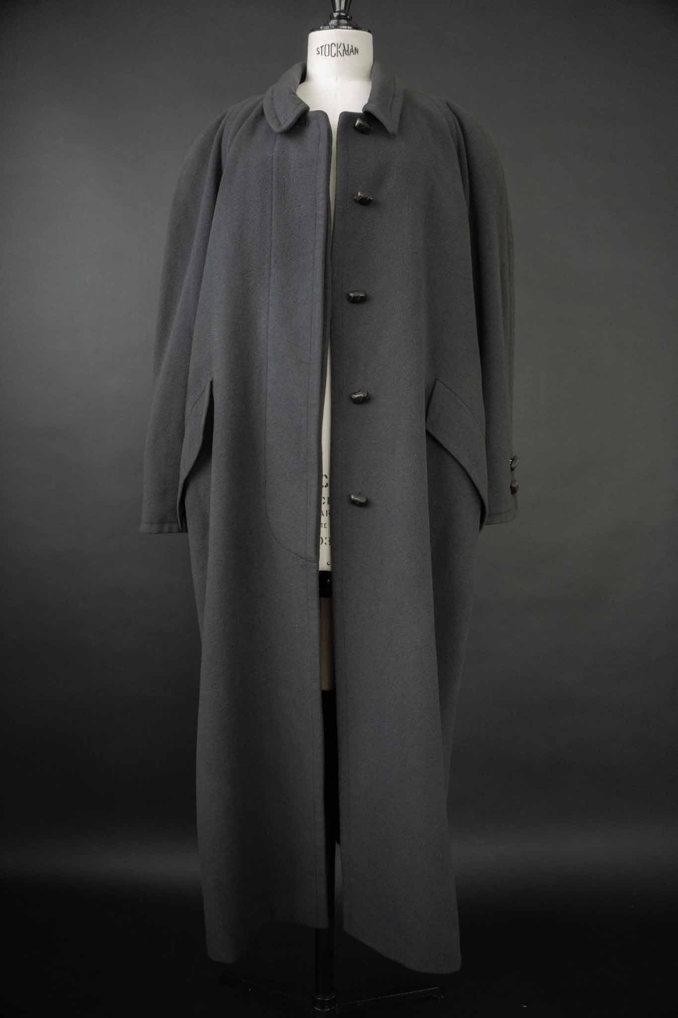 Jil Sander Vintage Mantel 100 % Kaschmir in Dunkelgrau – langer Designer Coat