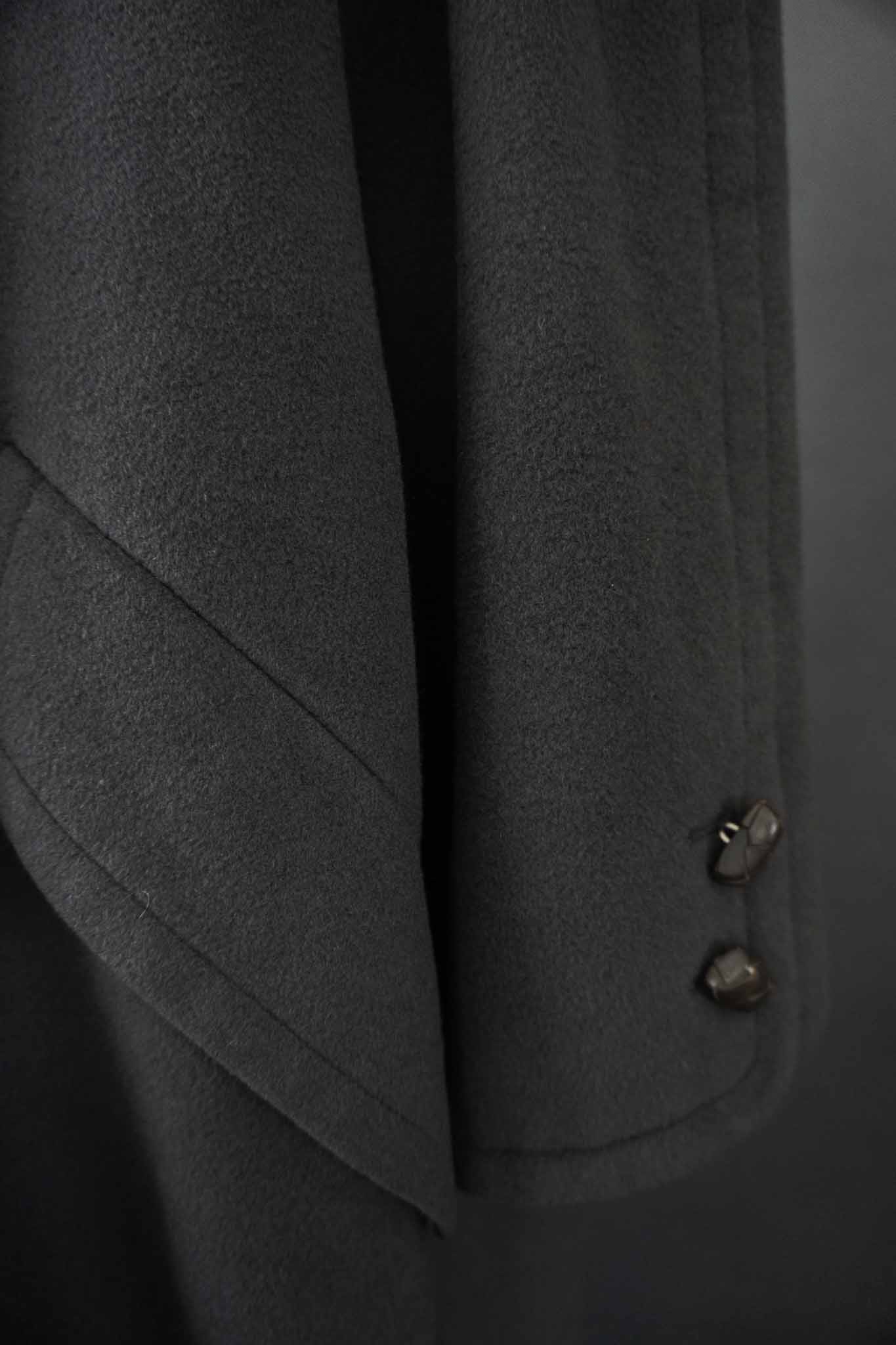 Jil Sander Vintage Mantel 100 % Kaschmir in Dunkelgrau – langer Designer Coat