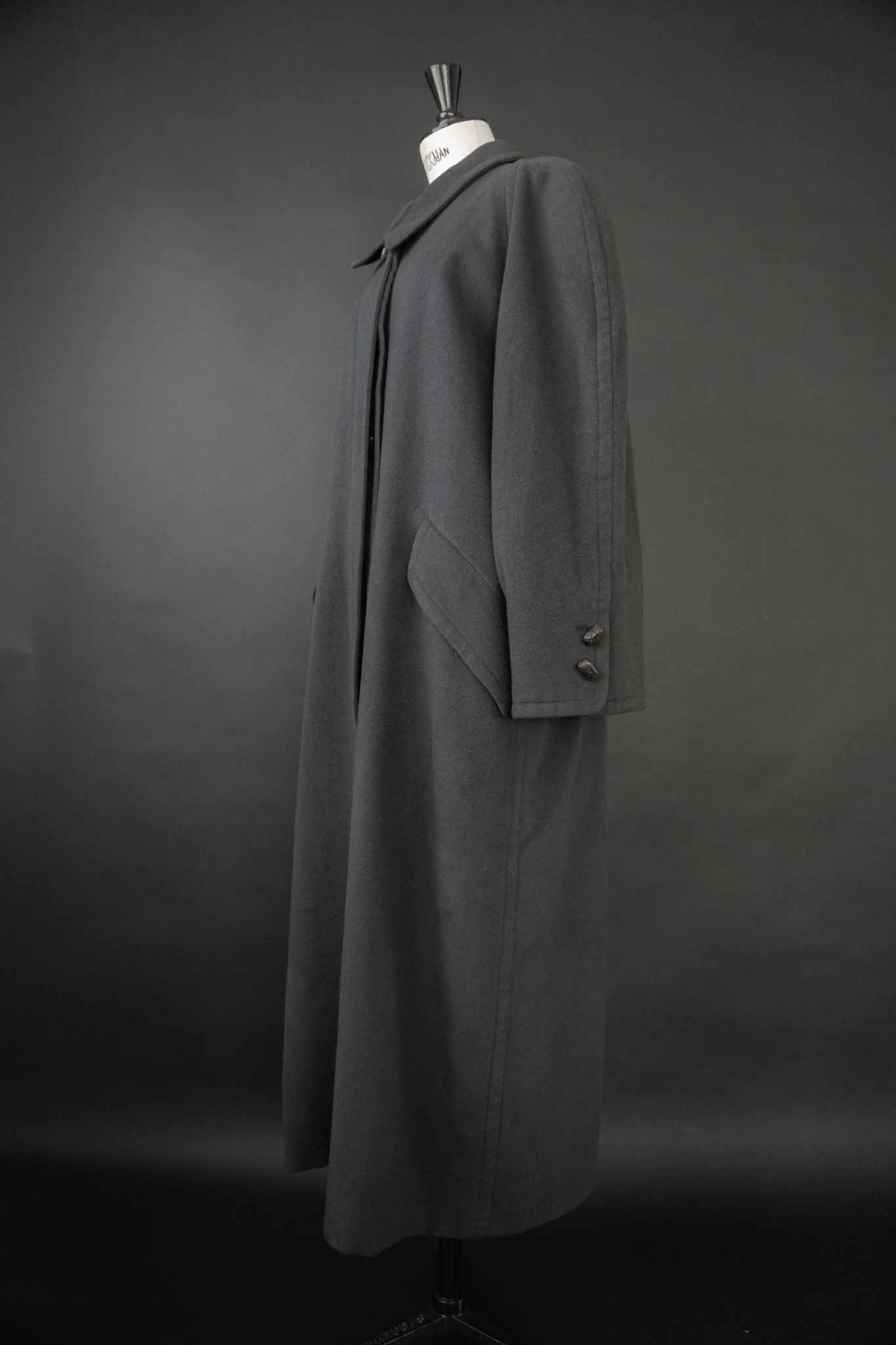 Jil Sander Vintage Mantel 100 % Kaschmir in Dunkelgrau – langer Designer Coat