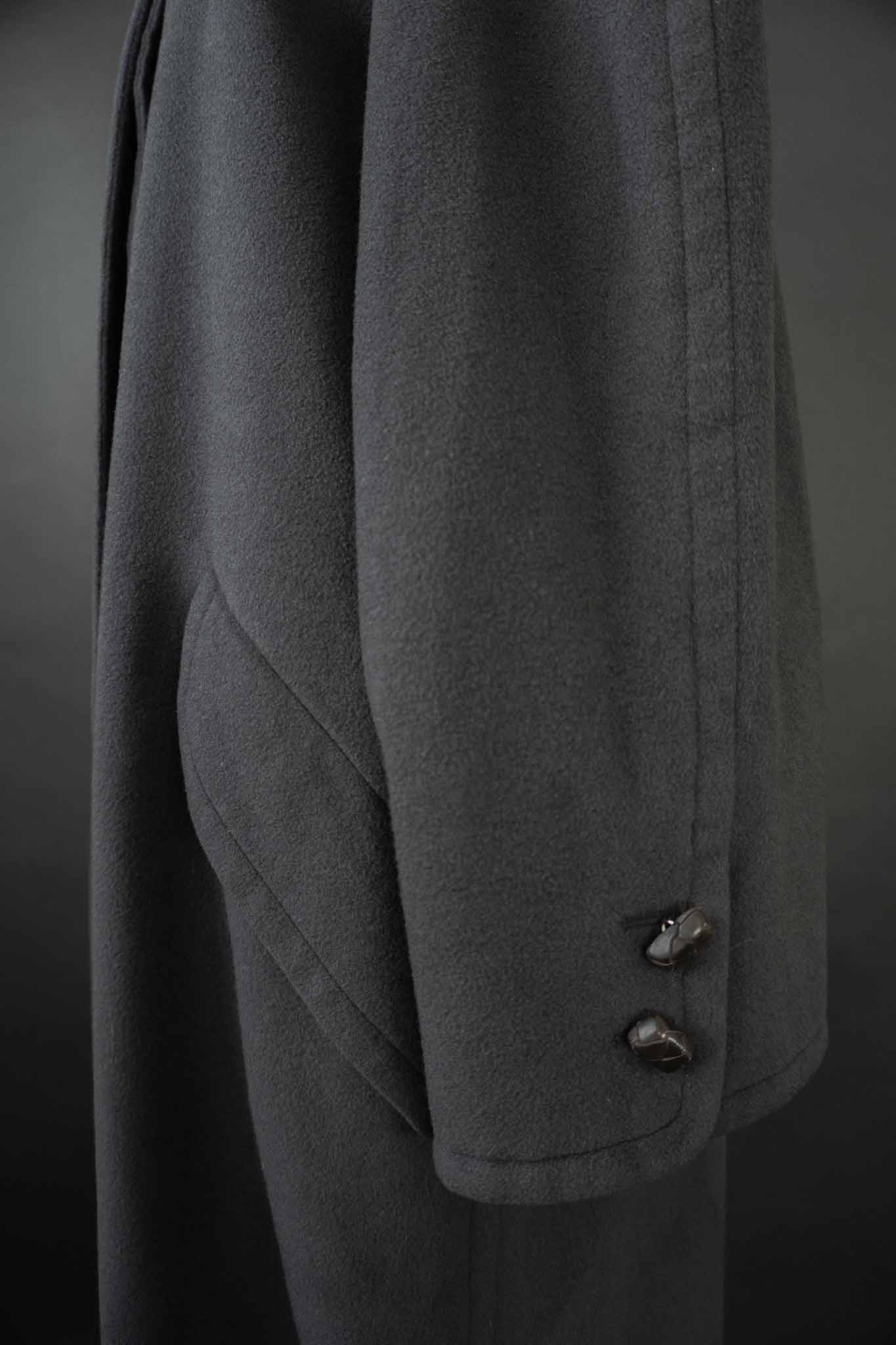 Jil Sander Vintage Mantel 100 % Kaschmir in Dunkelgrau – langer Designer Coat