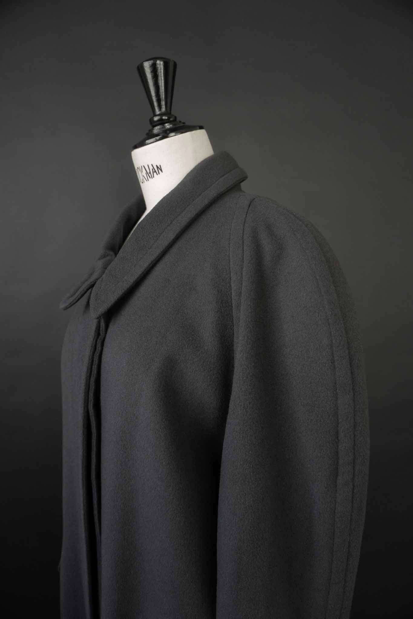 Jil Sander Vintage Mantel 100 % Kaschmir in Dunkelgrau – langer Designer Coat