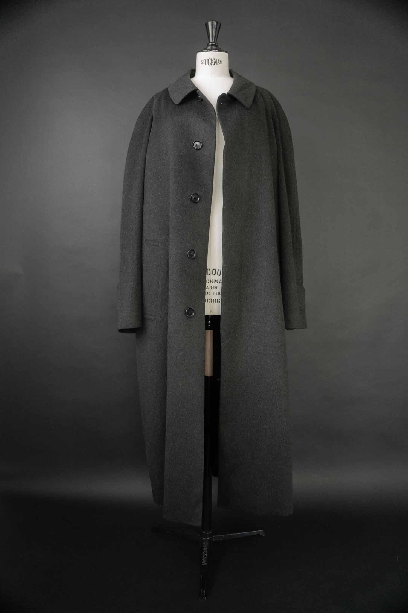 langer dunkelgrauer Kaschmirmantel Vintage