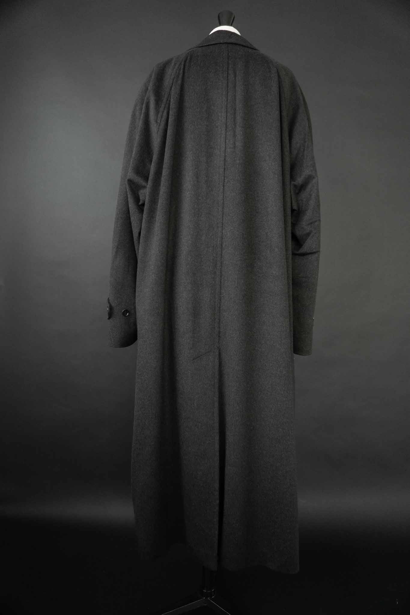 langer dunkelgrauer Kaschmirmantel Vintage