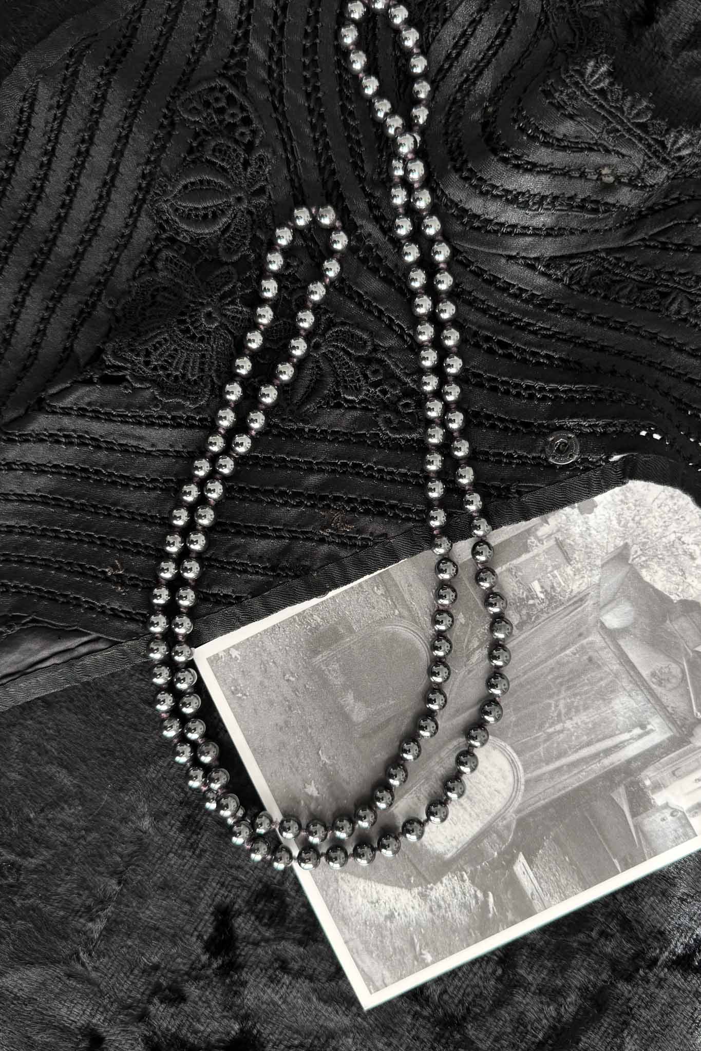 Klassische Hämatit Perlenkette – Edelstein Schmuckstück