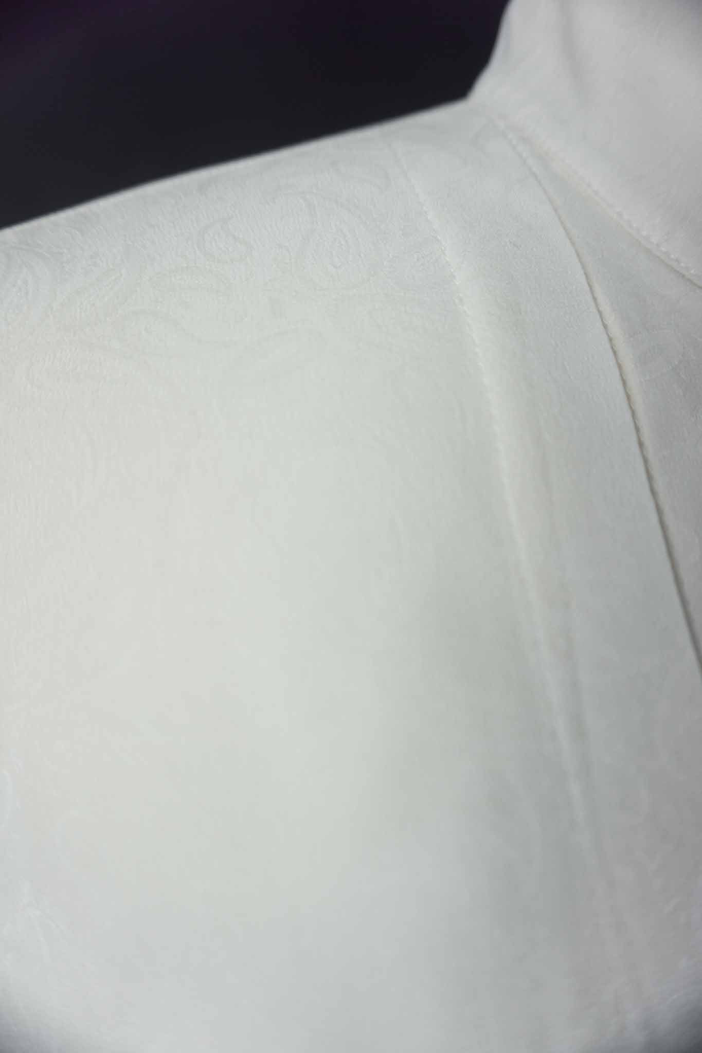 Vintage Seidenbluse Paisley Jacquard Goldknöpfe – theplaincircle vintage