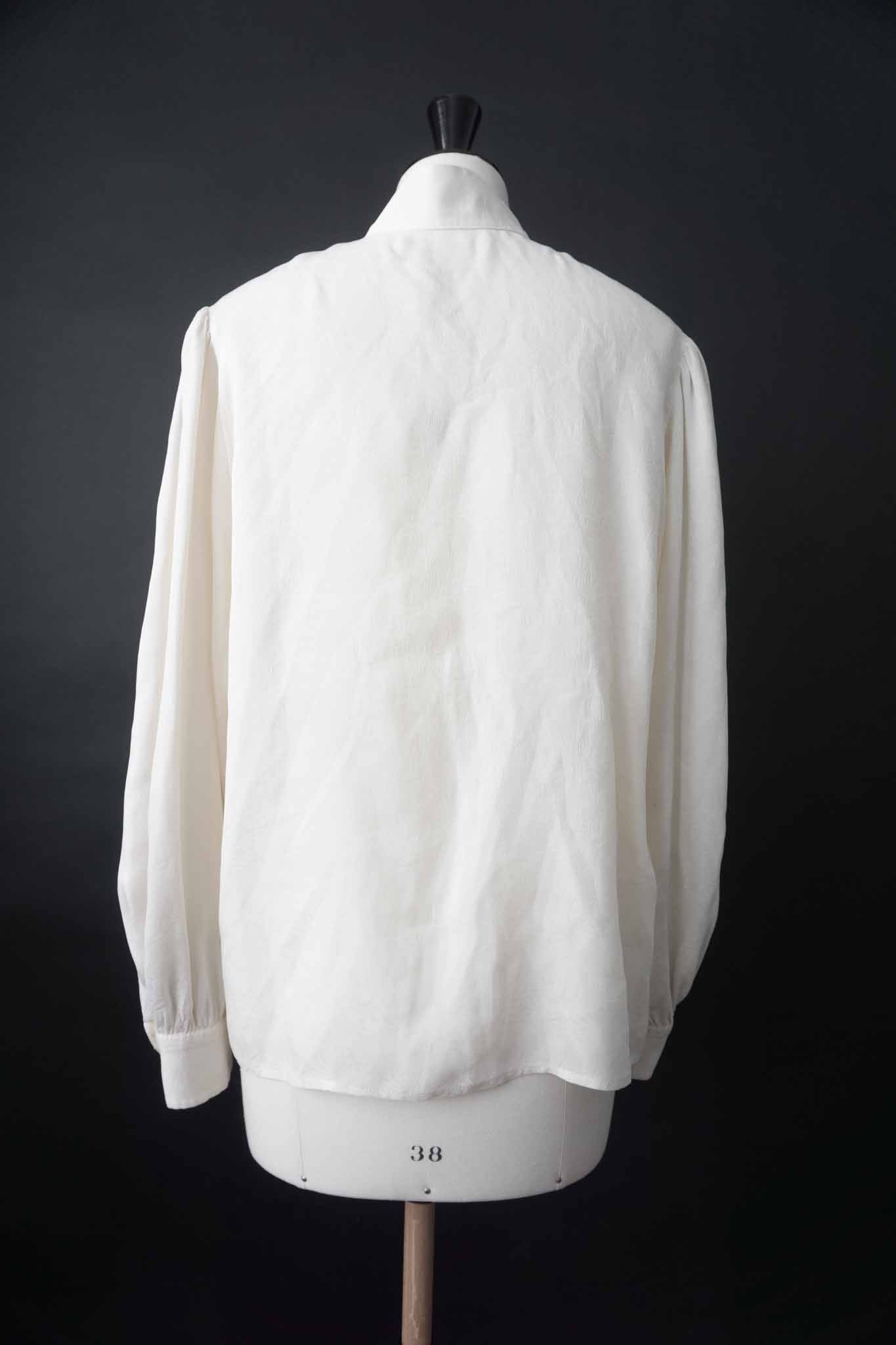 Vintage Seidenbluse Paisley Jacquard Goldknöpfe – theplaincircle vintage