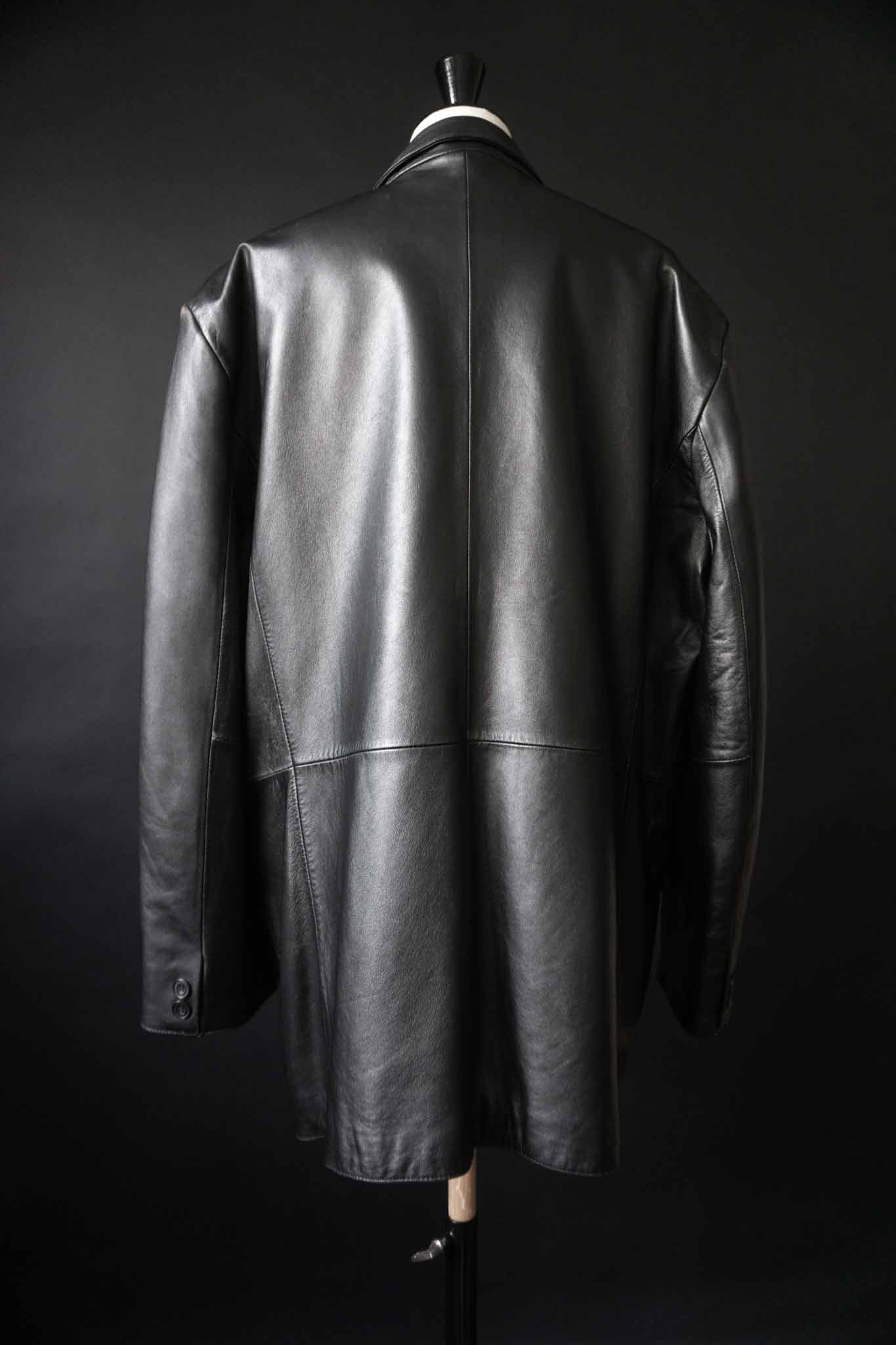 schwarzer Vintage Lederblazer oversized – theplaincircle vintage