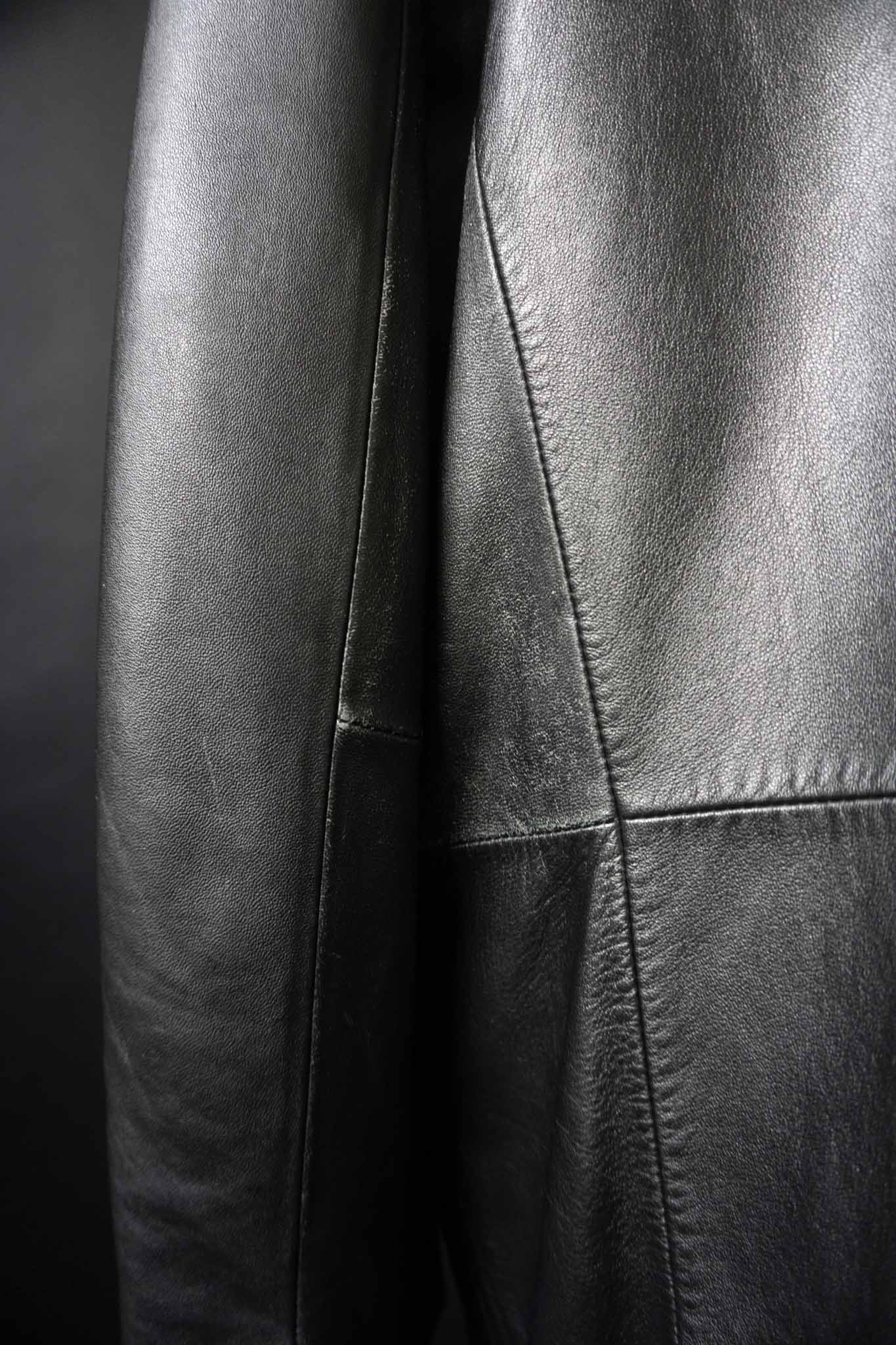 schwarzer Vintage Lederblazer oversized – theplaincircle vintage