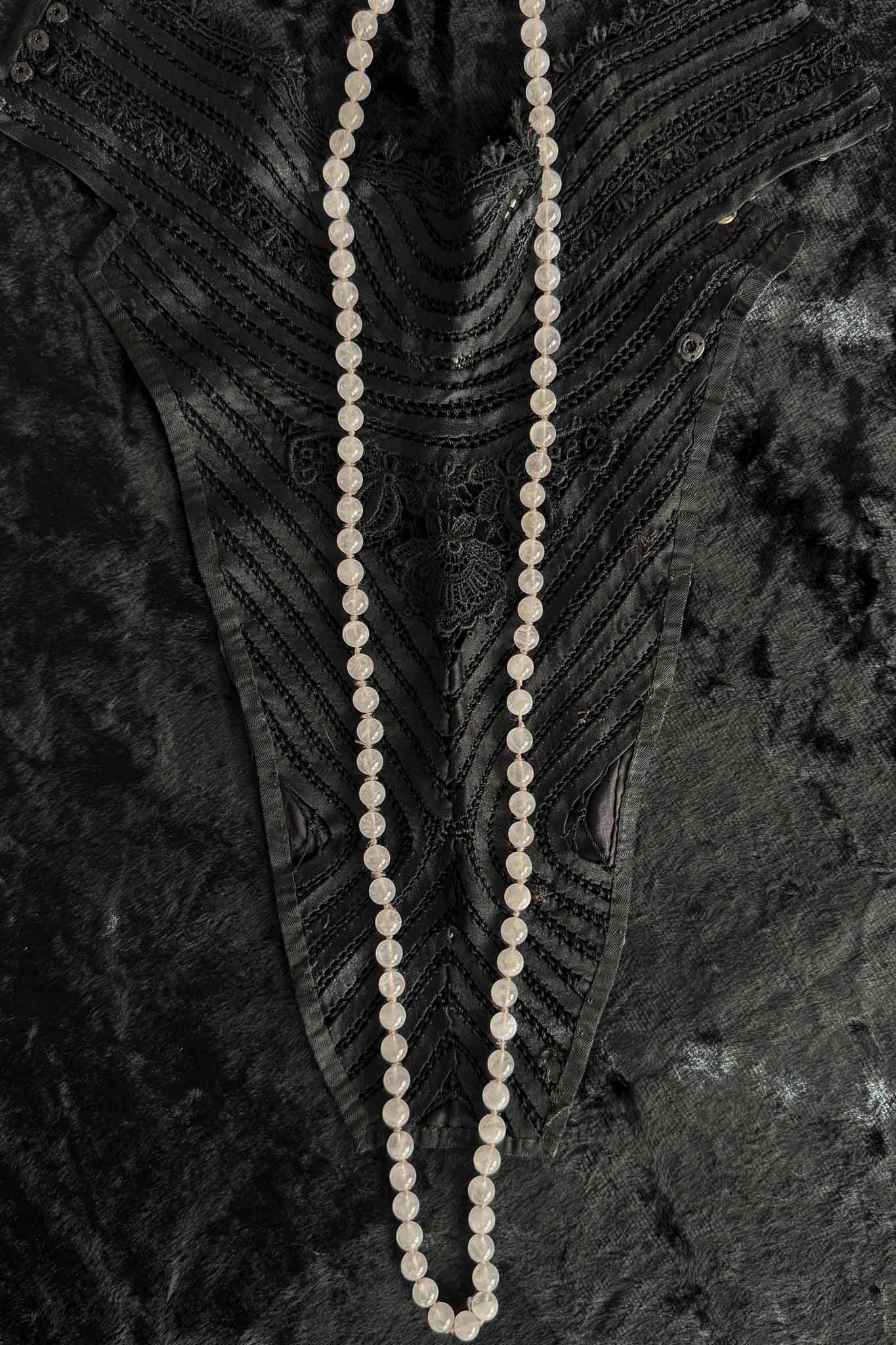 Vintage Rosenquarz Perlenkette – Edelstein Halskette