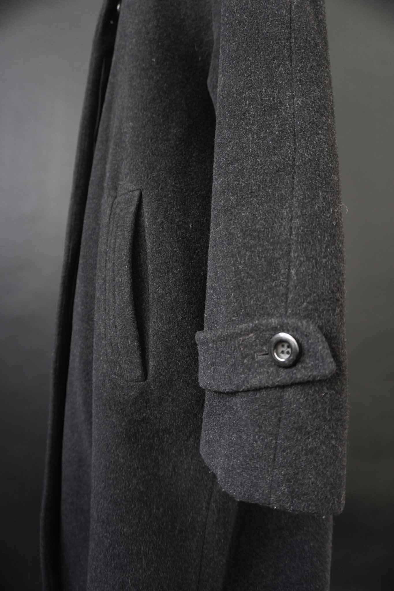 Vintage Kaschmir-Wollmantel in Dunkelgrau 